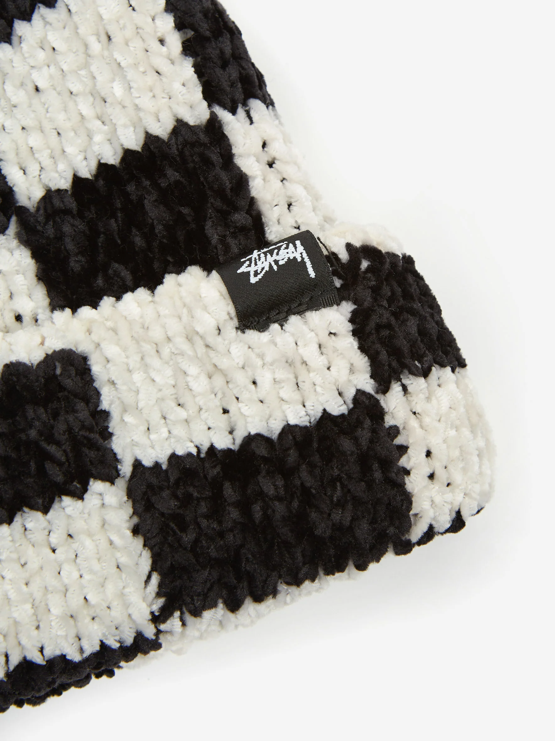 Stussy Crochet Checkered Beanie - Black - Image 3