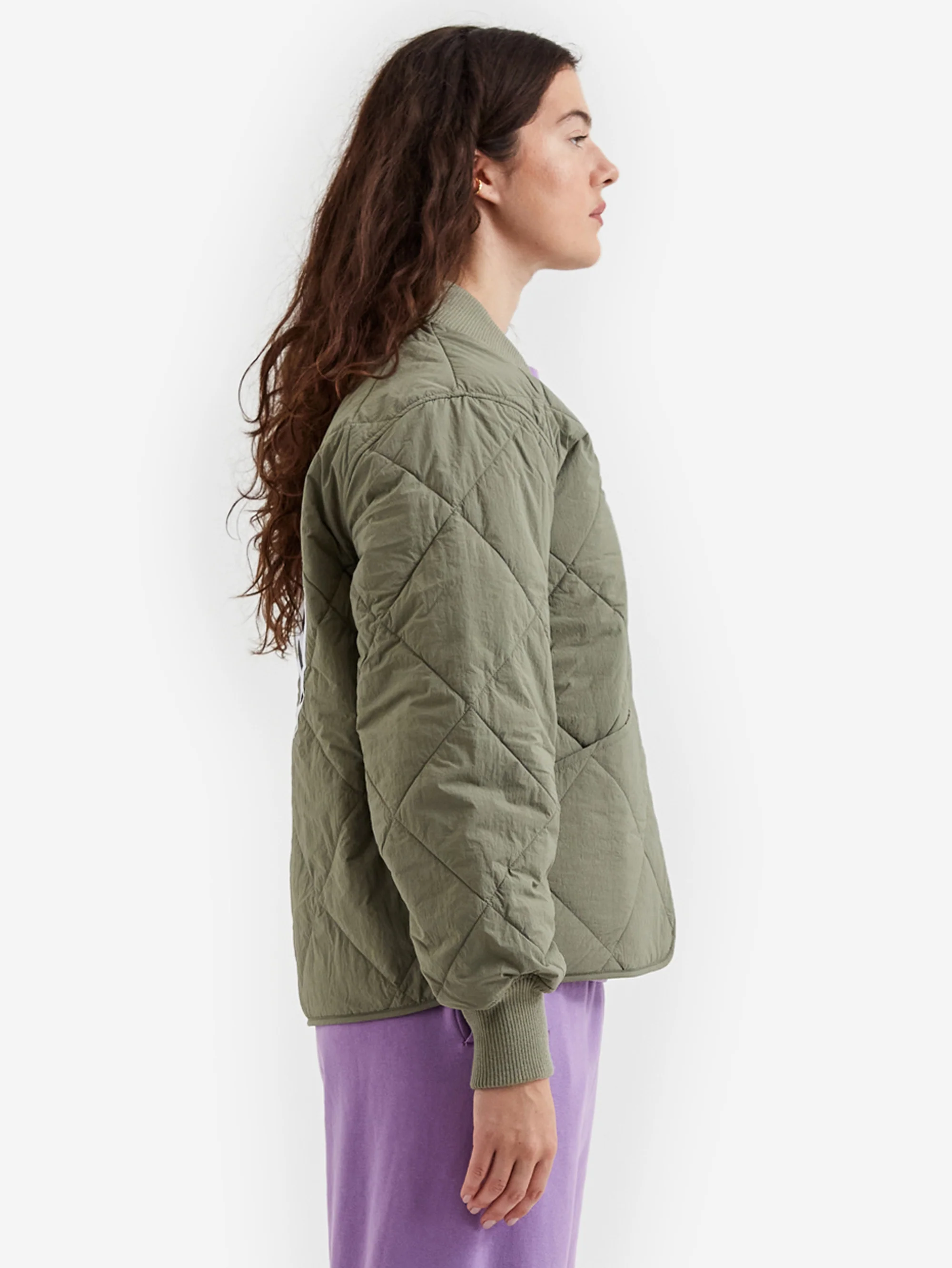 Stussy Dice Quilted Liner Jacket W - Olive - Image 3