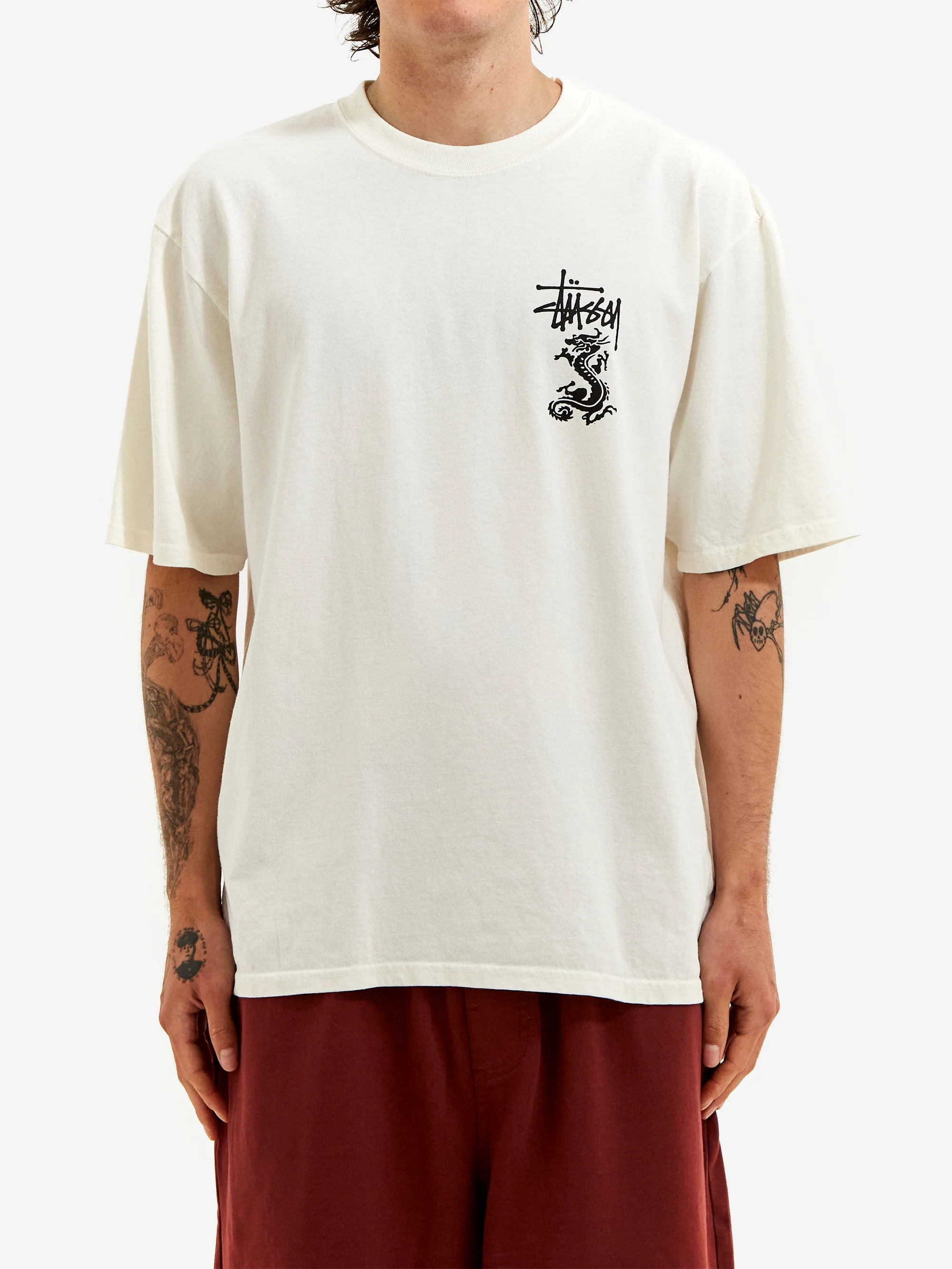 Stussy Double Dragon Pig. Dyed Tee - Natural - Image 4