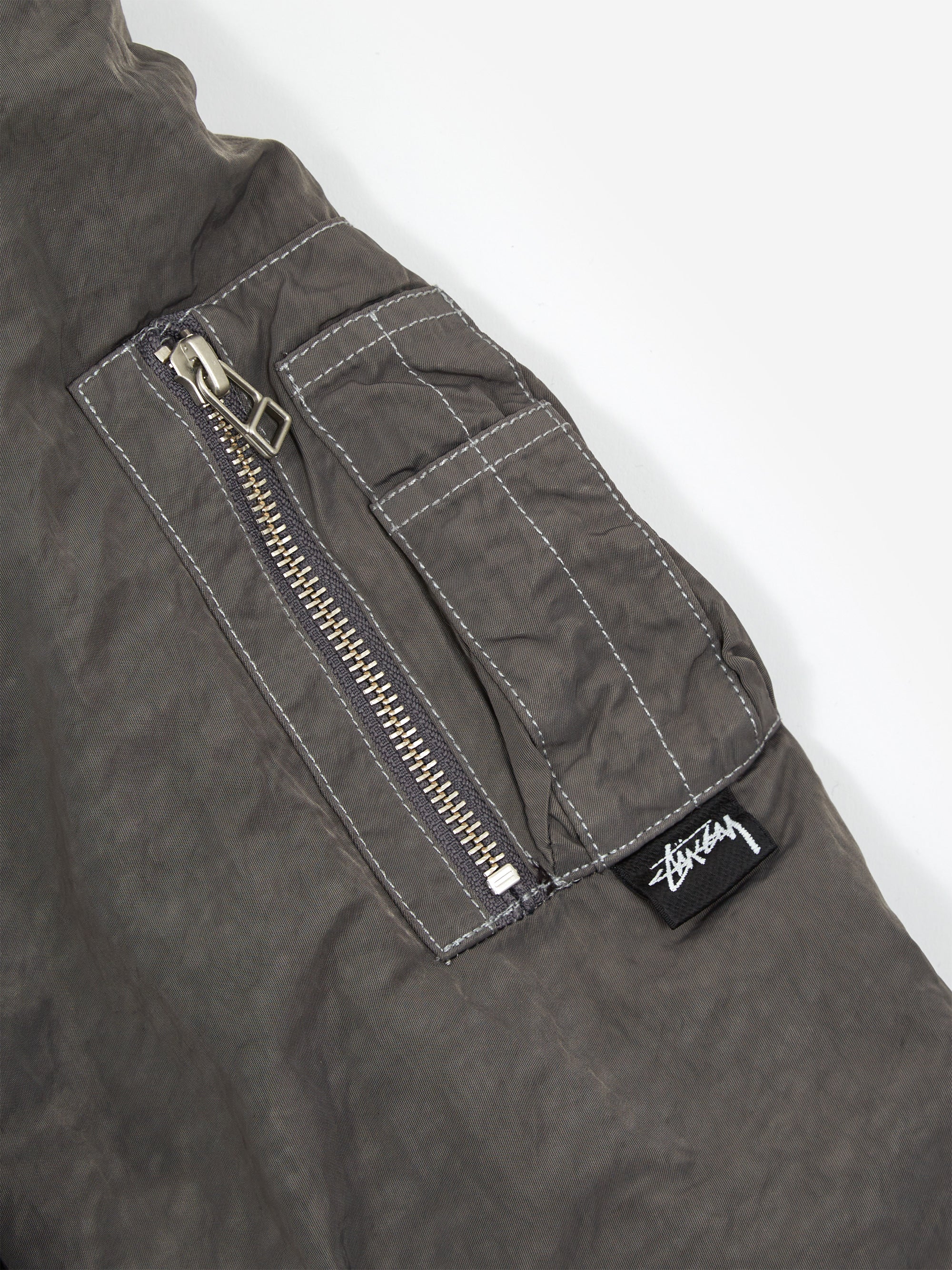 Stussy Dyed Nylon Bomber Jacket - Charcoal - Image 4