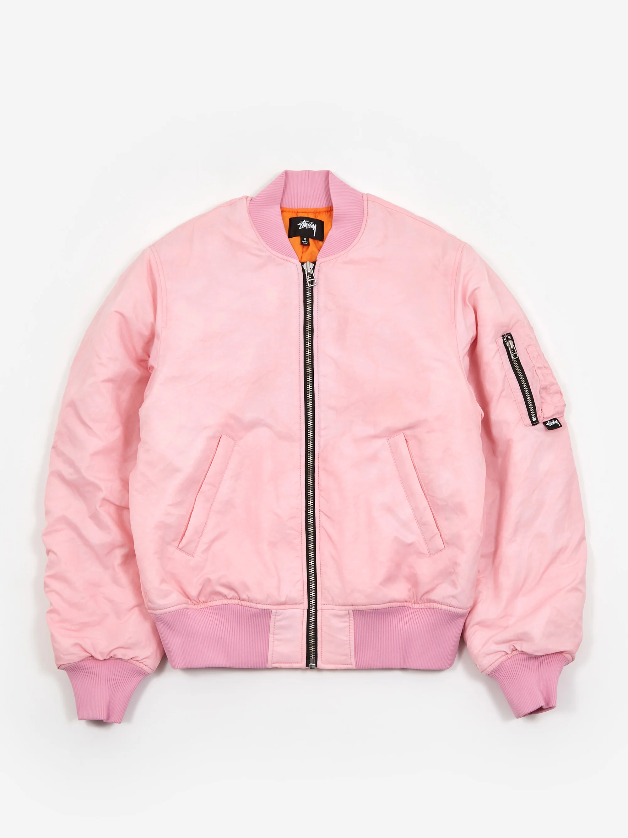 Stussy Dyed Nylon Bomber Jacket - Pink
