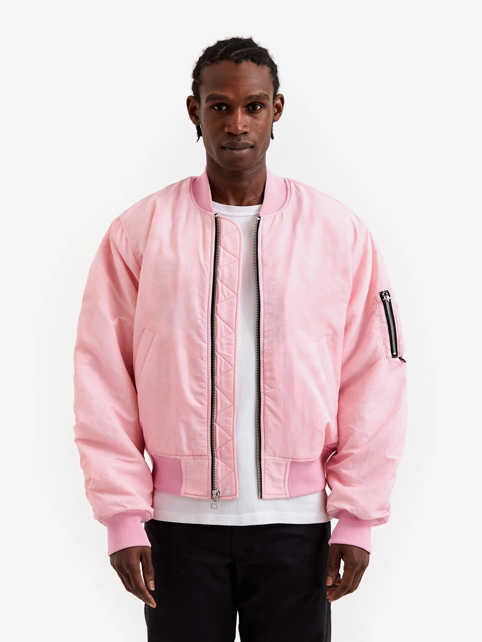 Stussy Dyed Nylon Bomber Jacket - Pink - Image 8