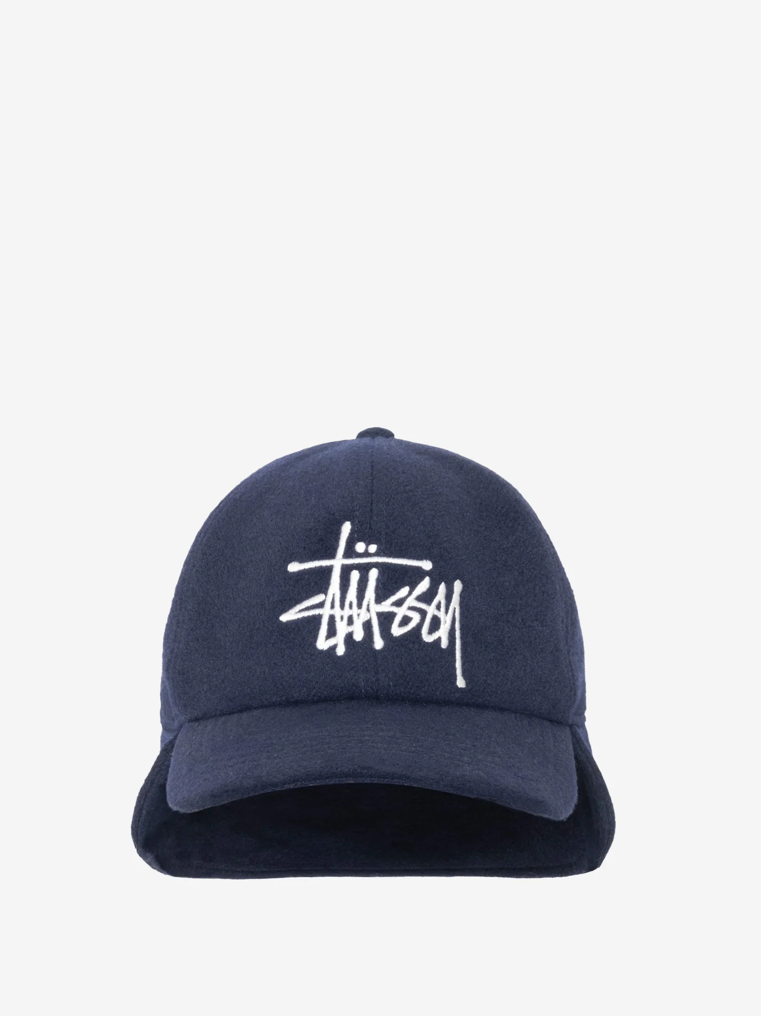 Stussy Ear Flap Wool Crown Cap - Navy - Image 4
