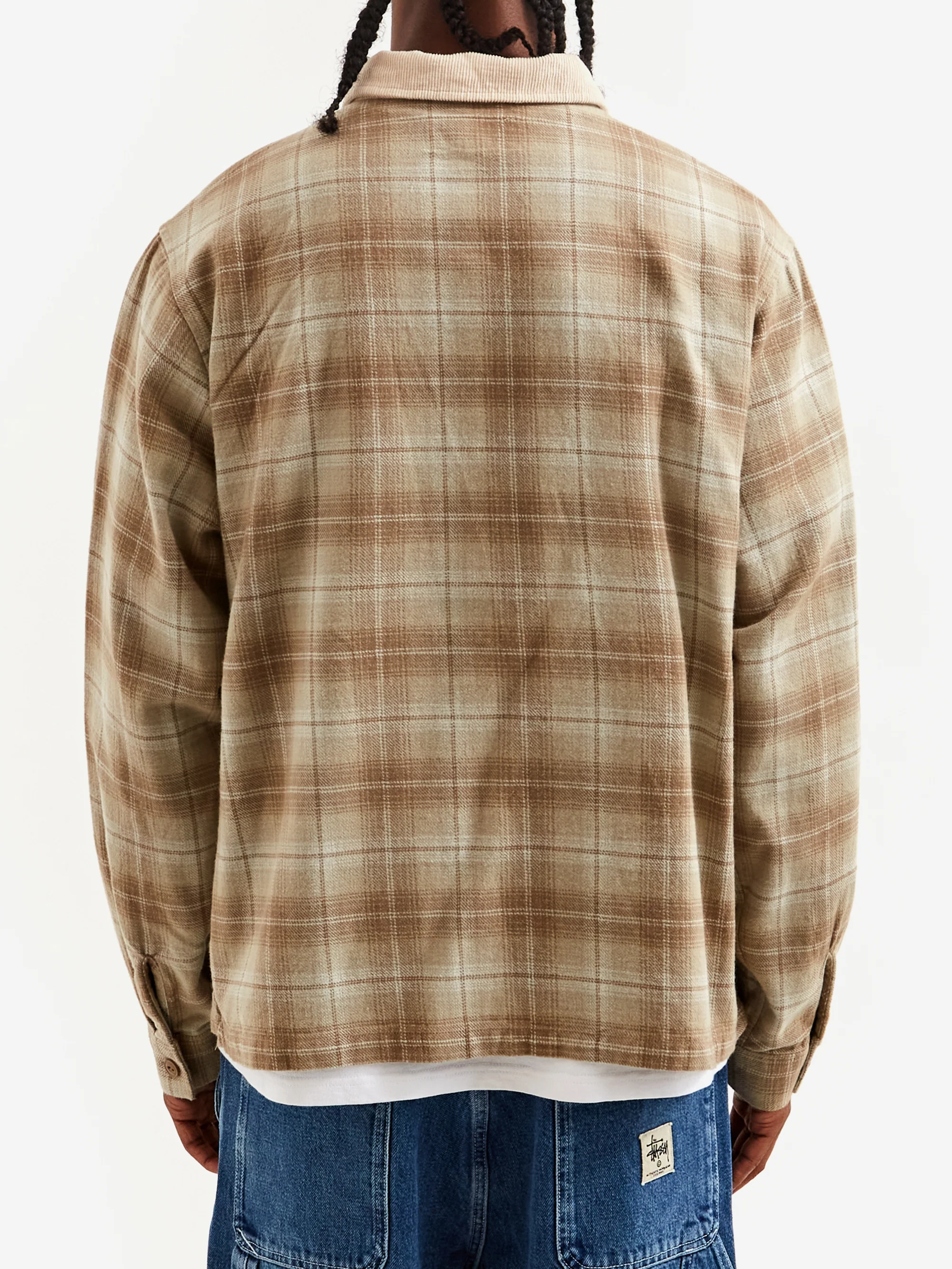 Stussy Frank Plaid Zip Shirt - Tan - Image 7