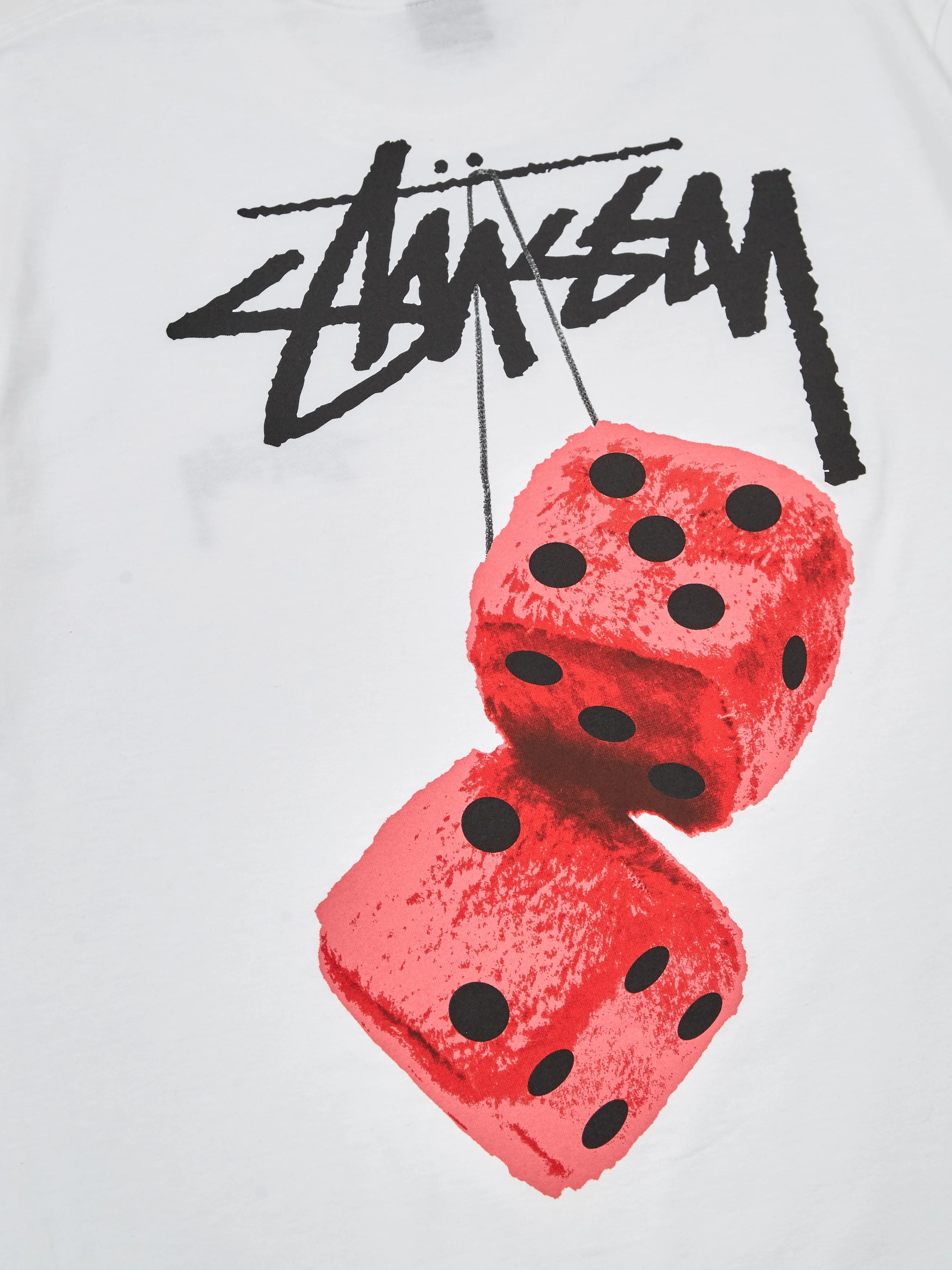 StuShort Sleevey Fuzzy Dice Short Sleeve T-Shirt - White - Image 3
