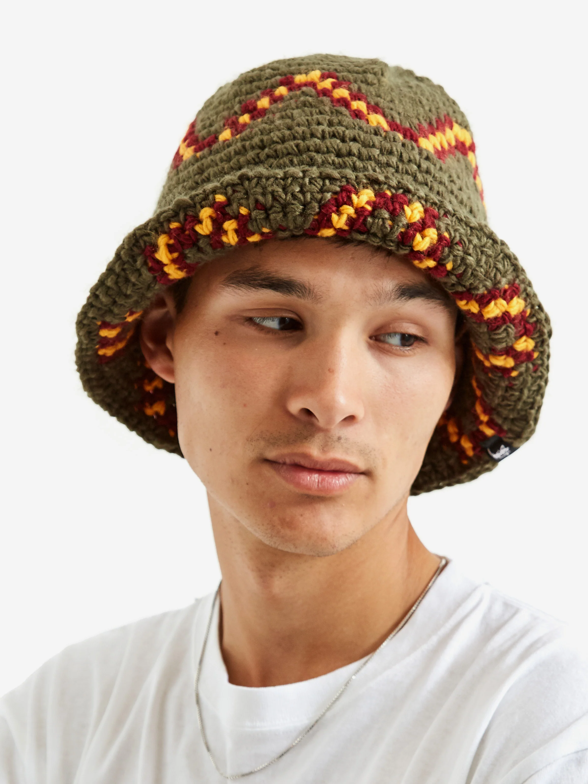 Stussy Giza Knit Bucket Hat - Olive - Image 5