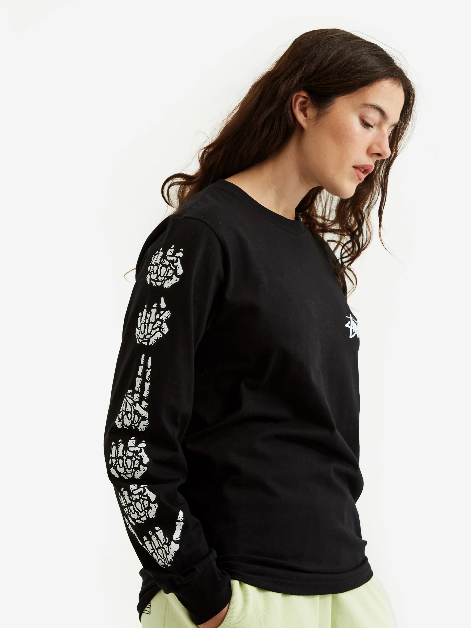Stussy Hands LS Tee W - Black - Image 3