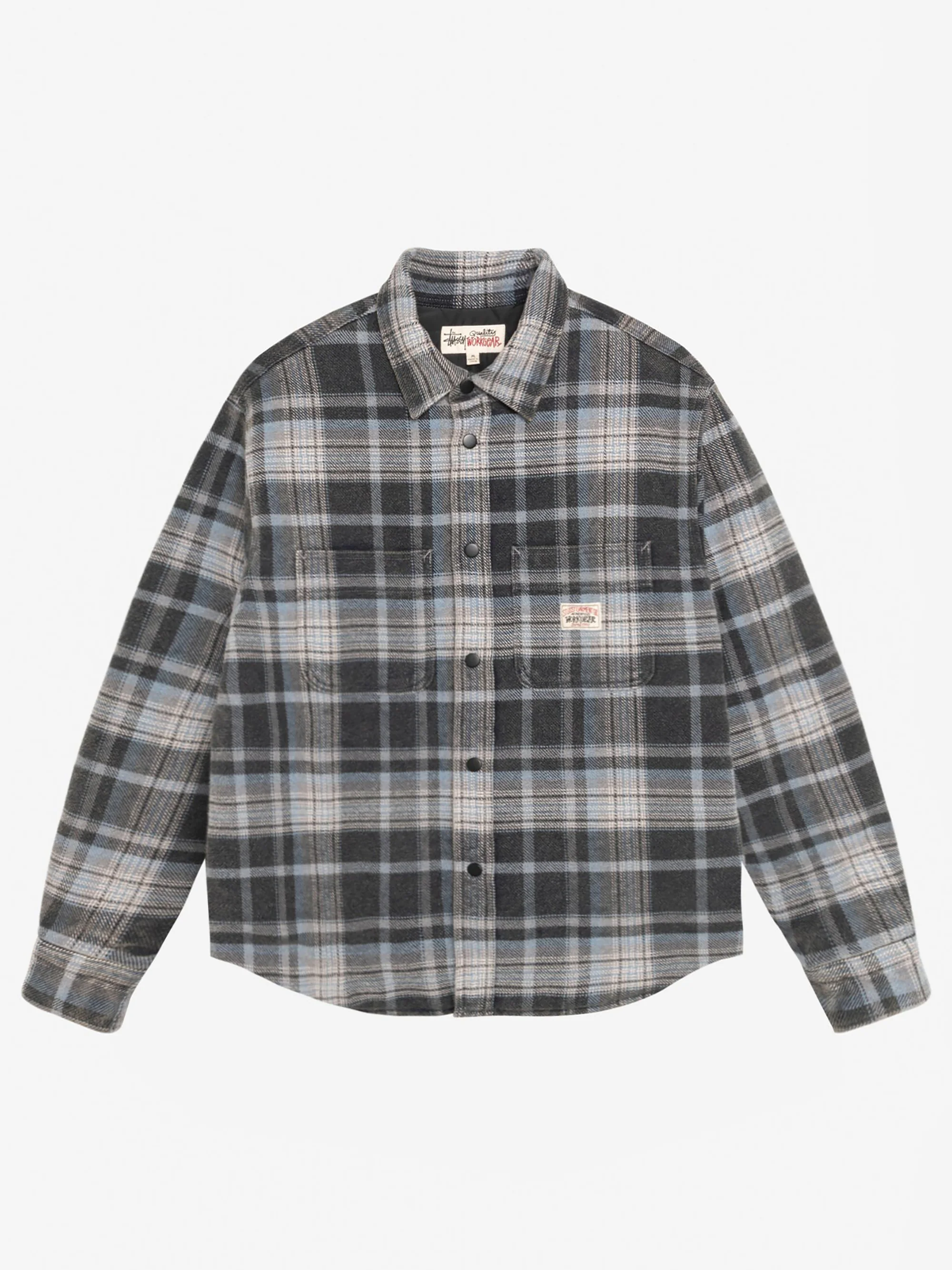 Stussy Heavy Washed Plaid Shirt - Blue