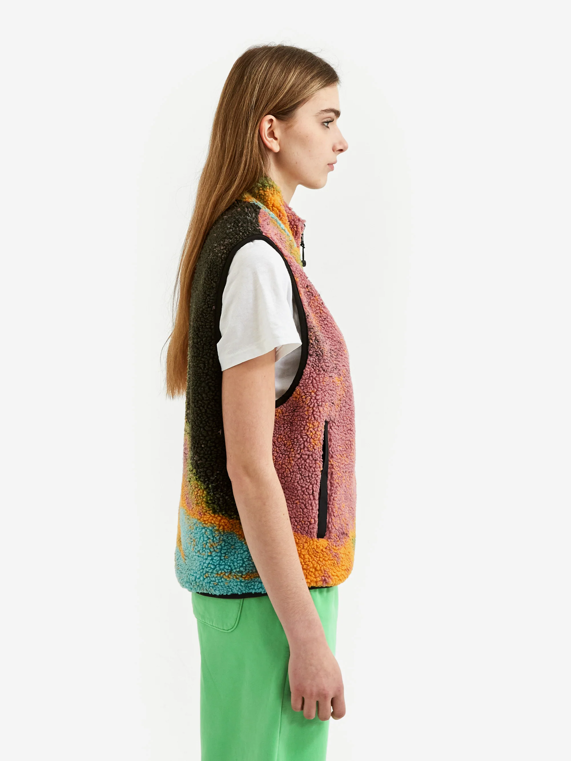 Stussy Jacquard Dye Sherpa Vest - Berry - Image 4