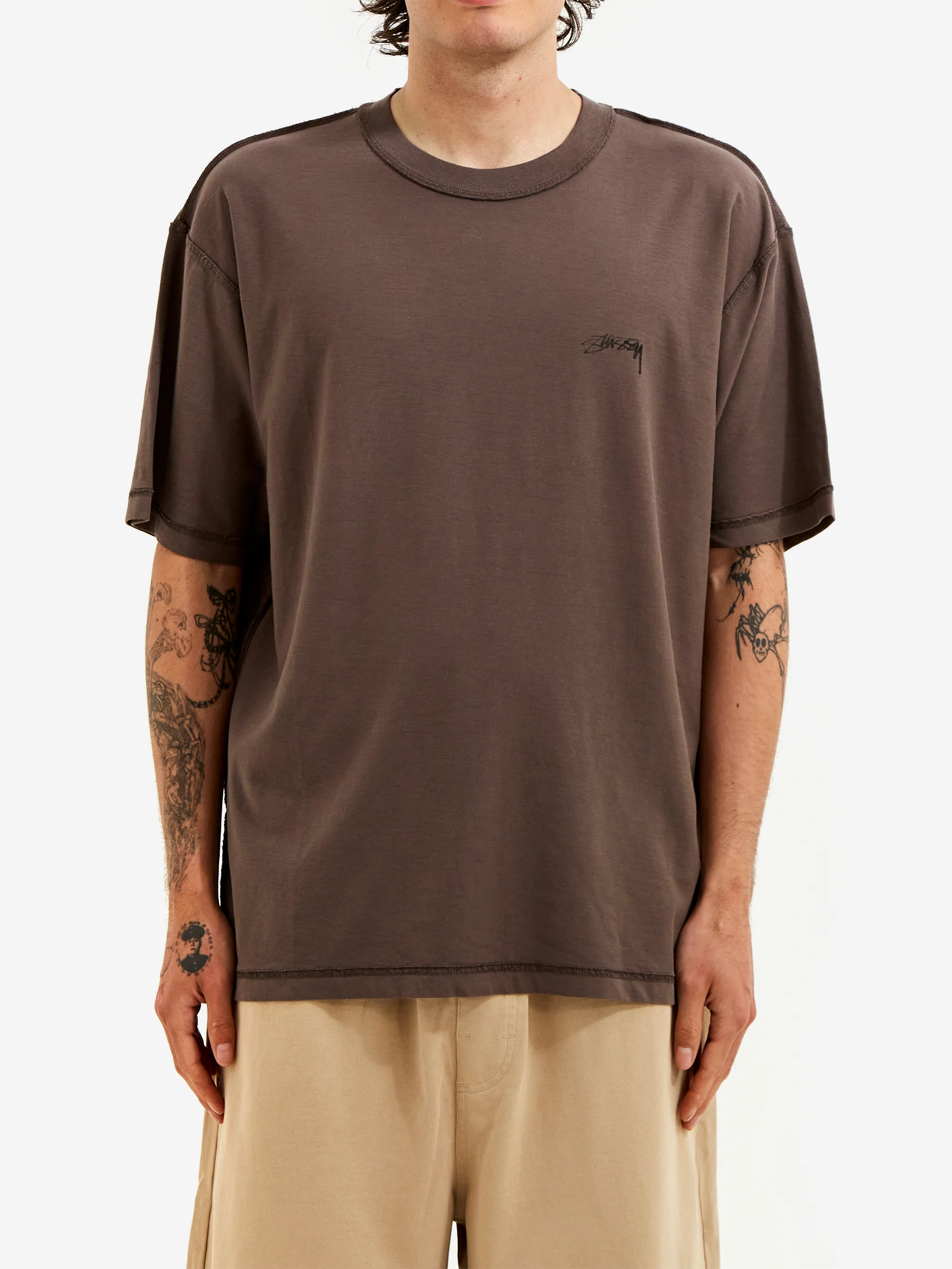 Stussy Lazy SS Tee - Faded Black - Image 2