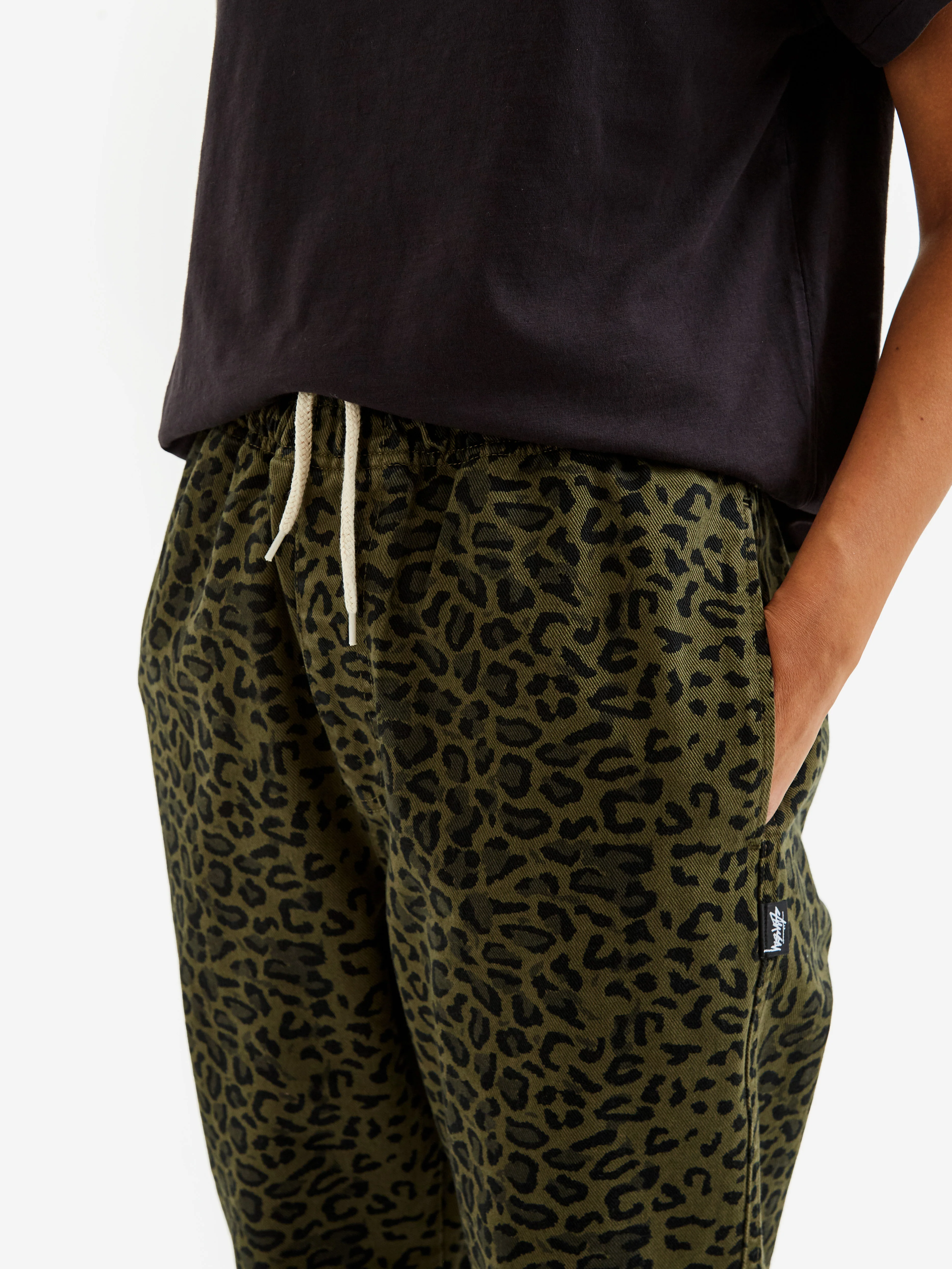 Stussy Leopard Beach Pant W - Olive - Image 3