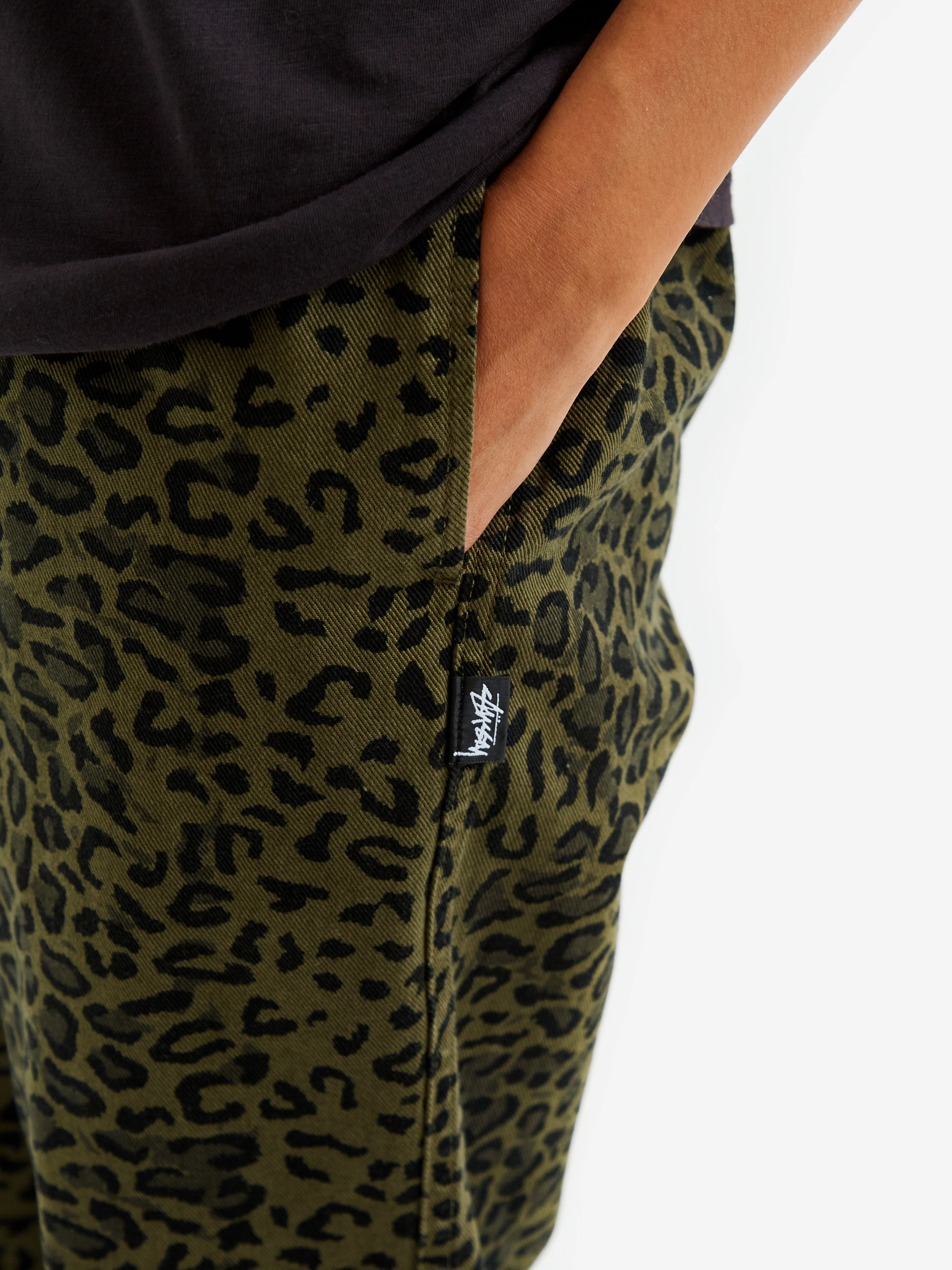 Stussy Leopard Beach Pant W - Olive - Image 4