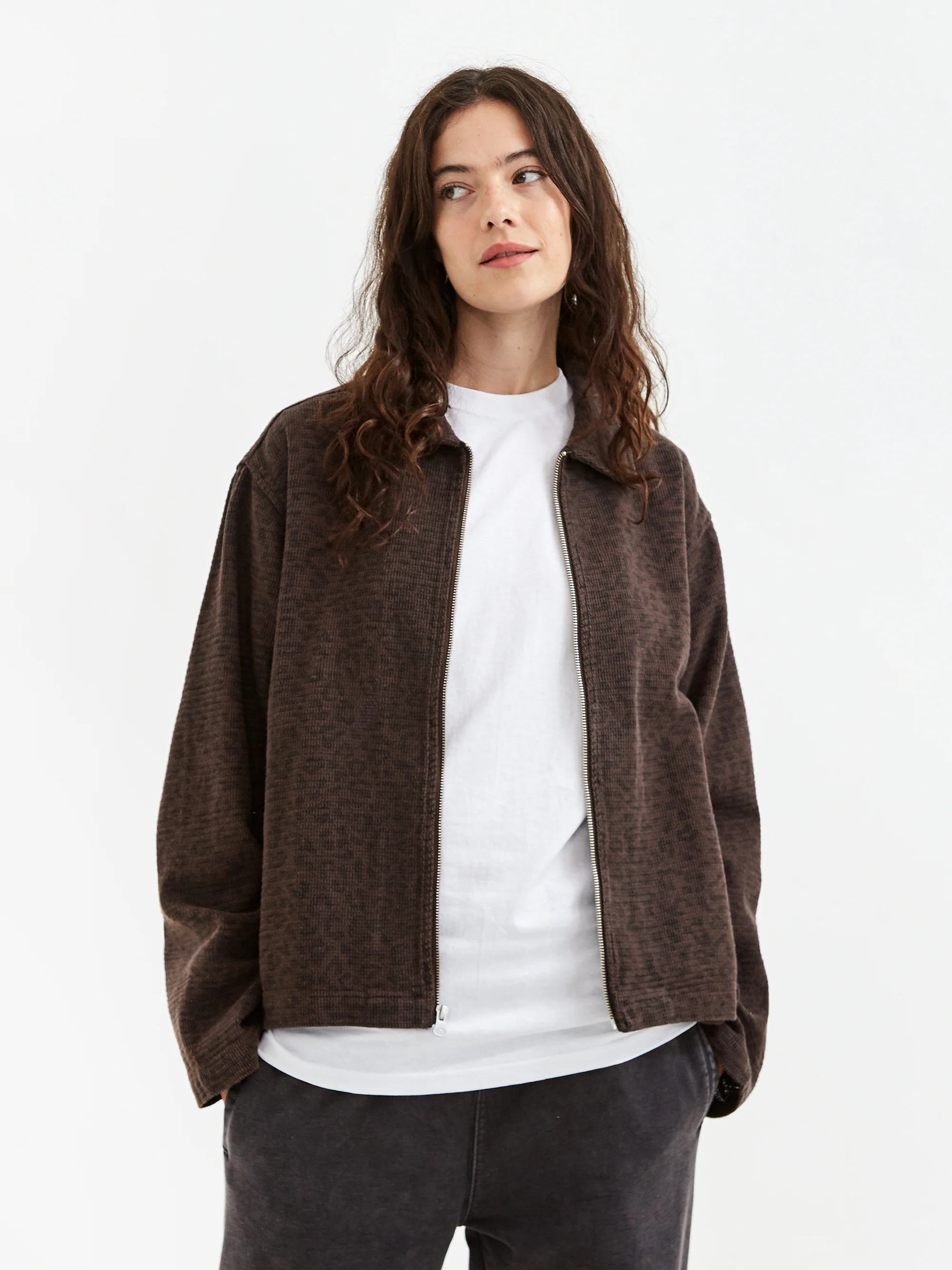 Stussy Leopard Mesh Zip Jacket W - Brown