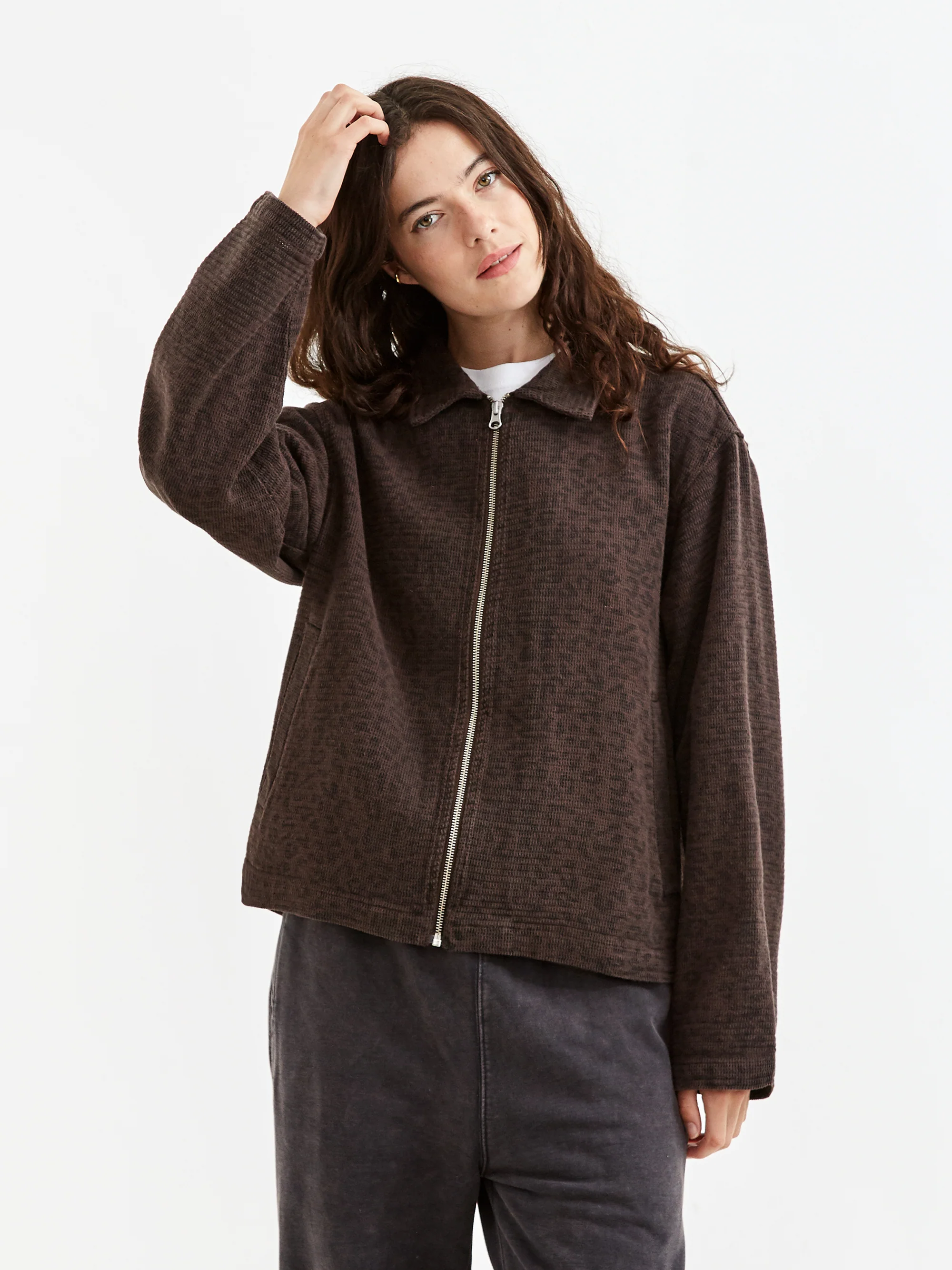 Stussy Leopard Mesh Zip Jacket W - Brown - Image 3