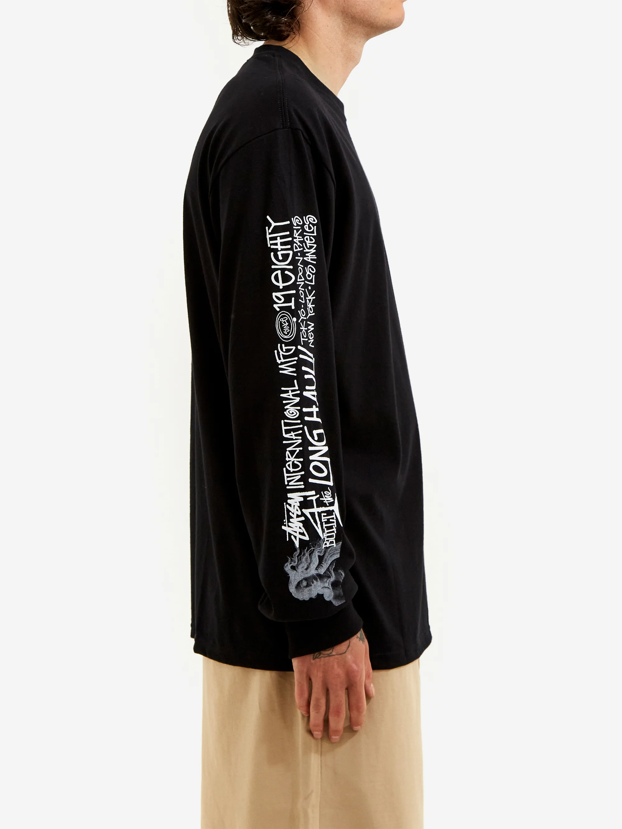 Stussy Long Haul Ls Tee - Black - Image 4