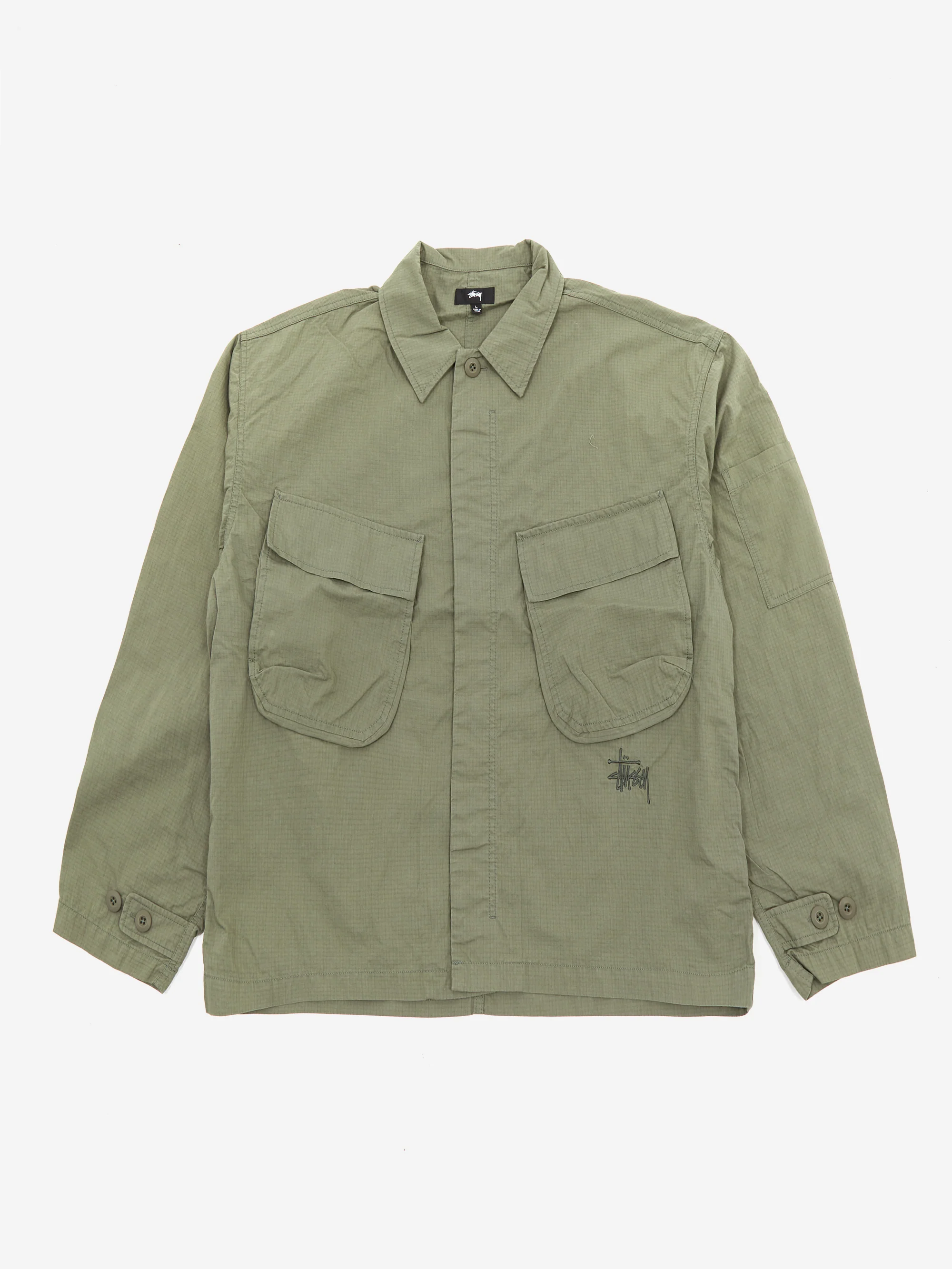 Stüssy Military Long Sleeve Overshirt W - Olive - Image 4