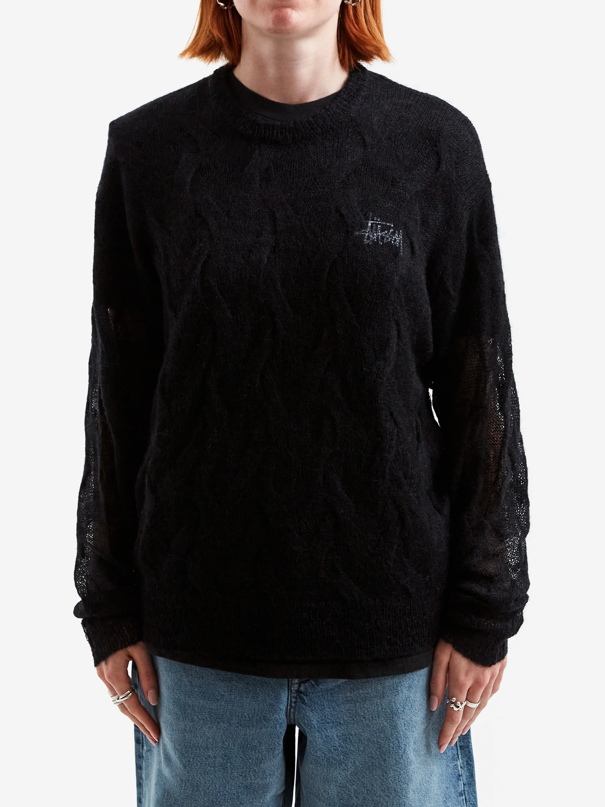 Stussy Loose Knit Cross Cable - Black