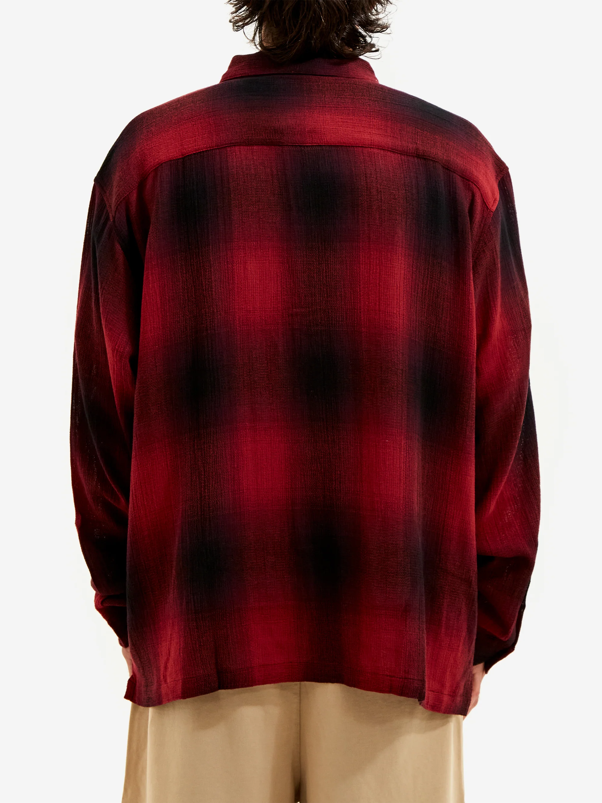 Stussy Loose Weave Plaid Shirt - Red - Image 6