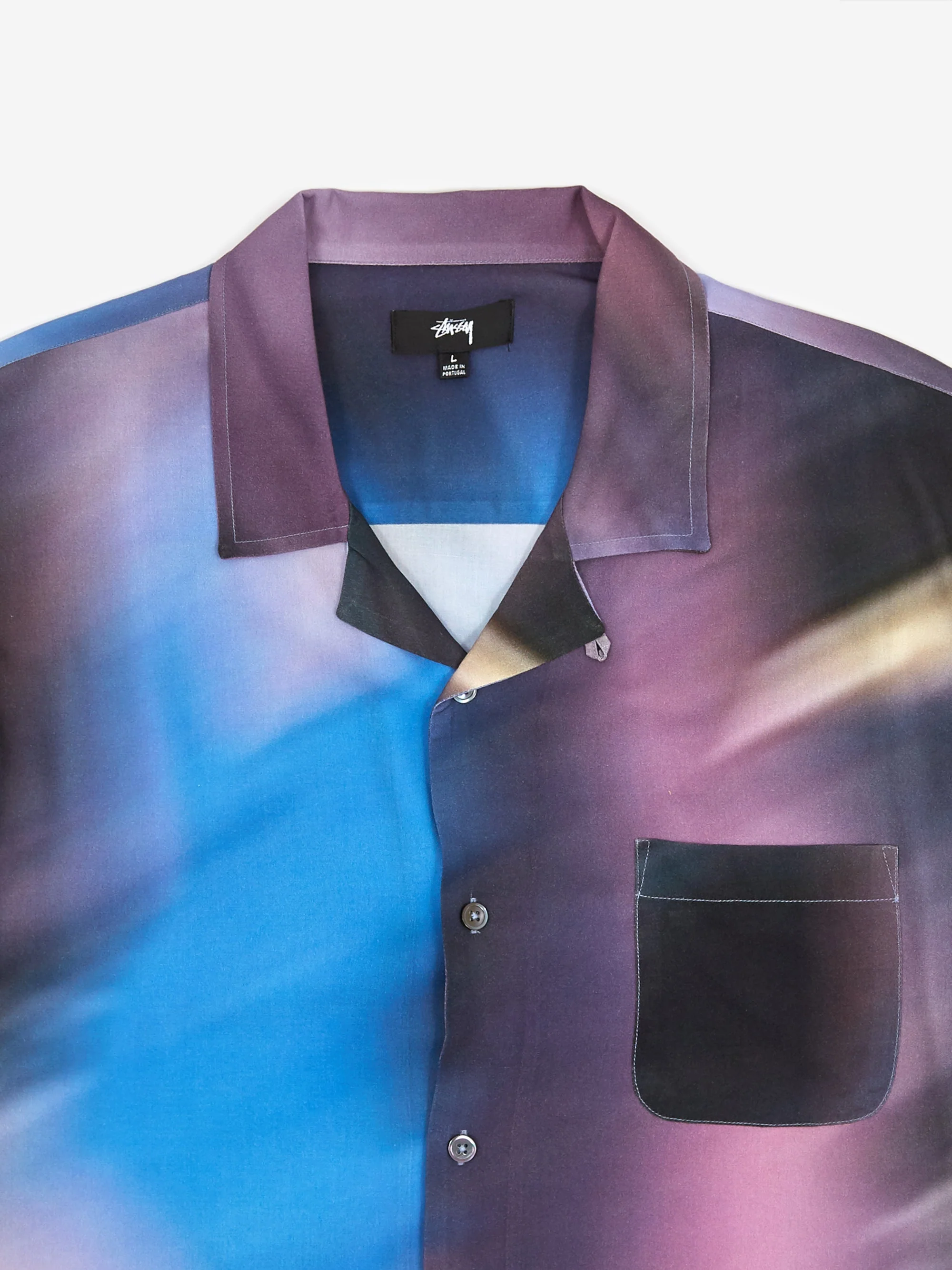 Stussy Motion Pattern Shortsleeve Shirt - Blue - Image 3