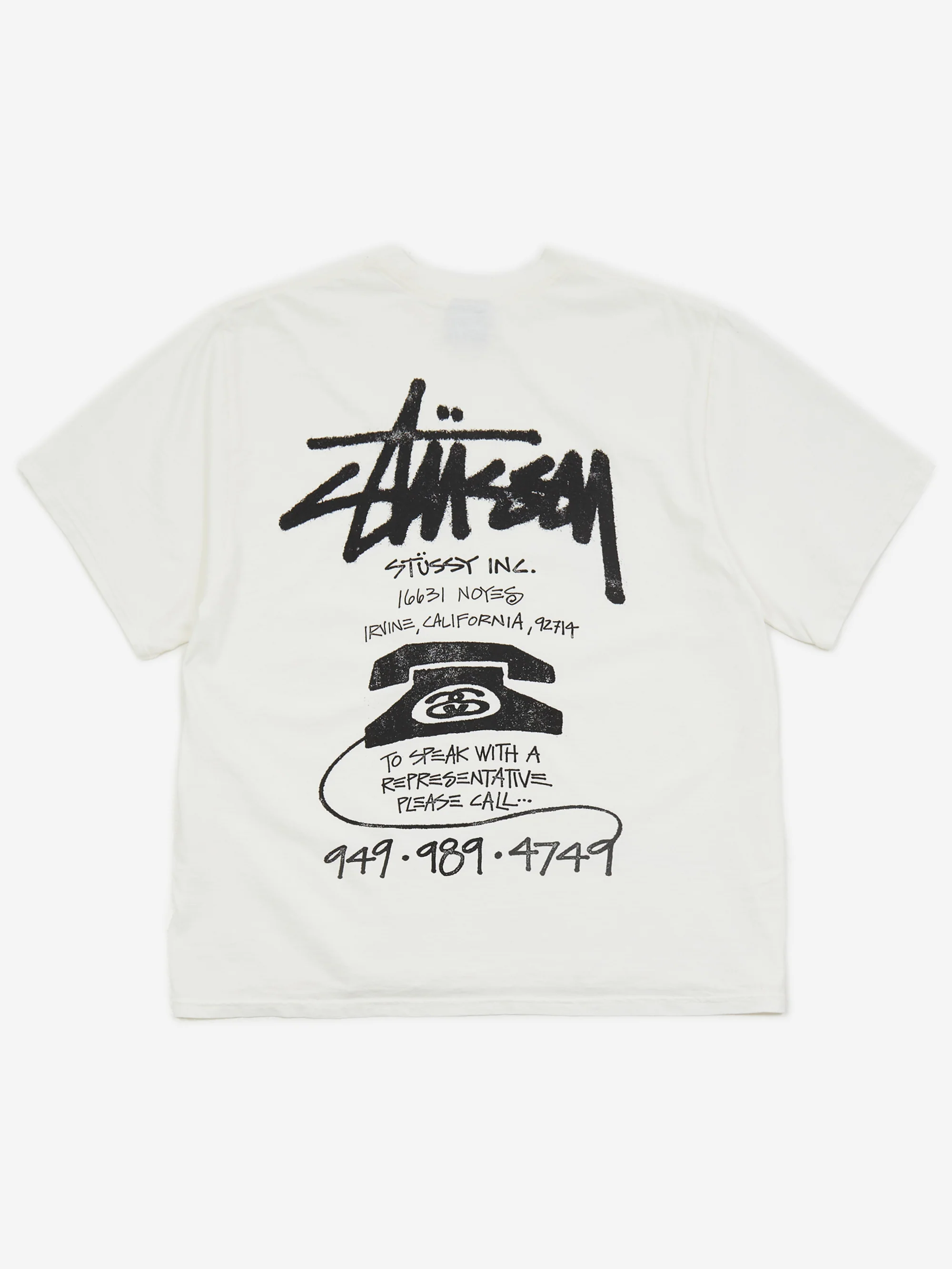 Stussy Old Phone Pig. Dyed T-Shirt - Natural