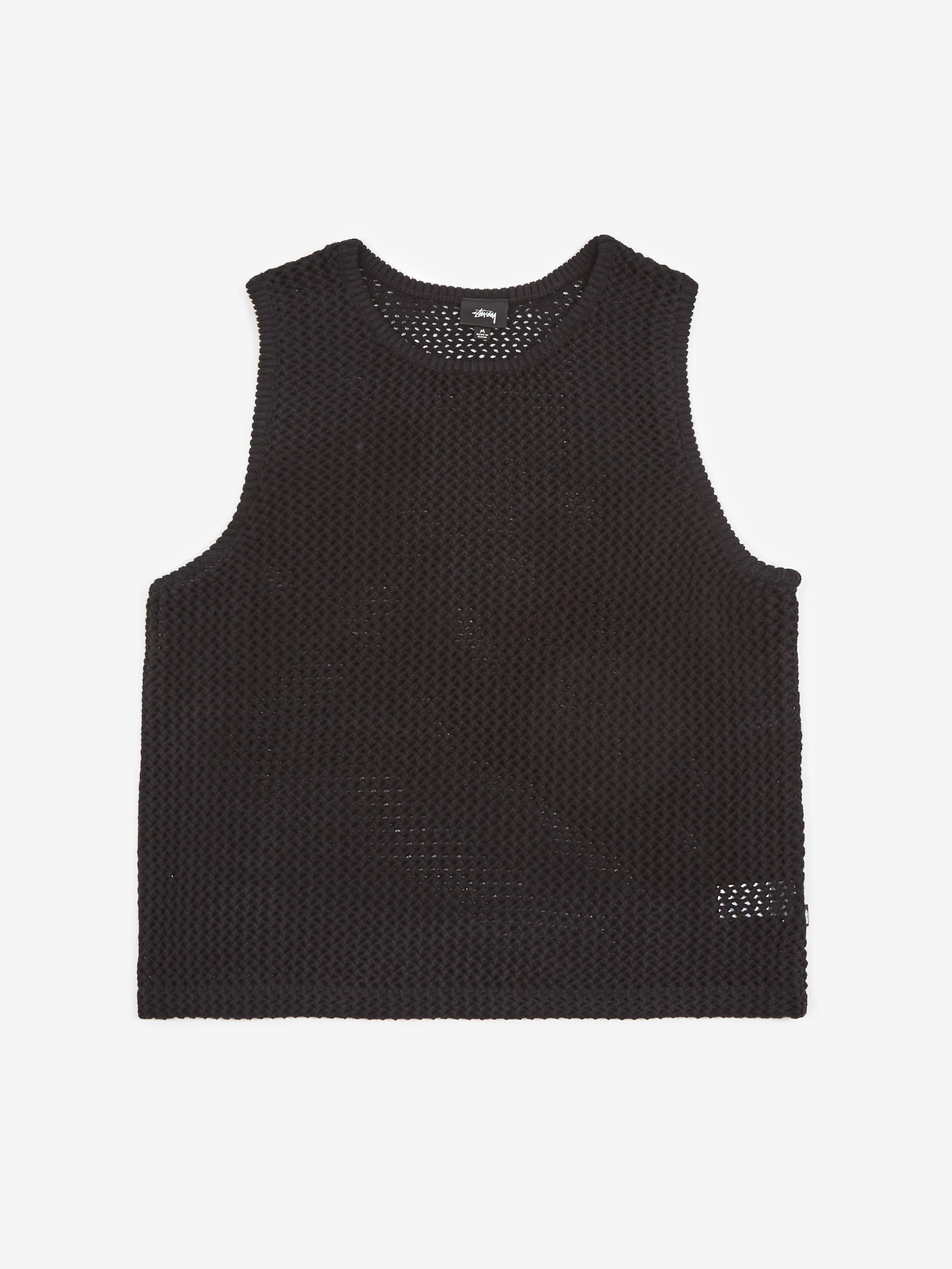 StuShort Sleevey Overdyed Mesh Tank - Black