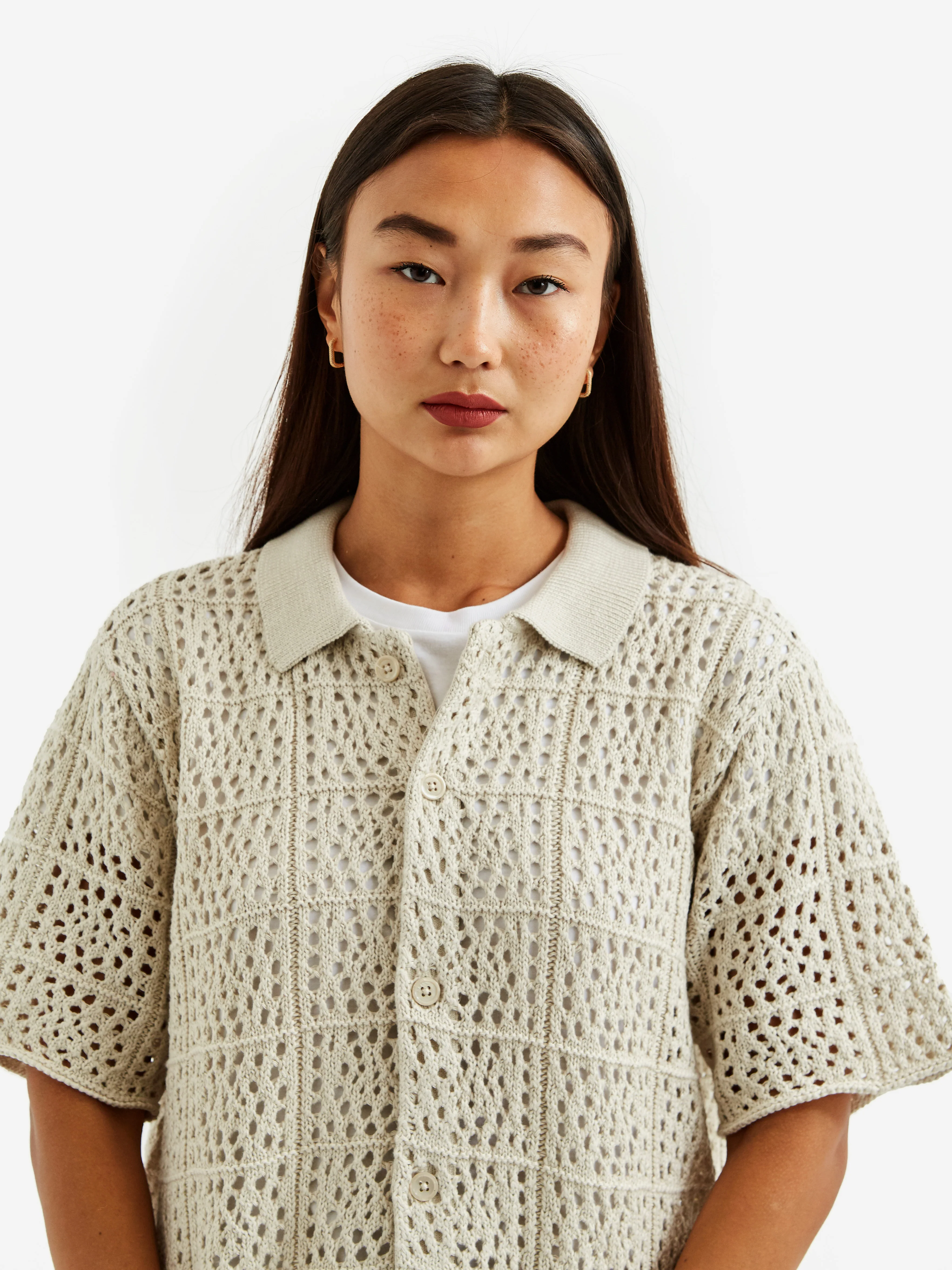 Stussy Oversized Crochet Shirt W - Natural - Image 3