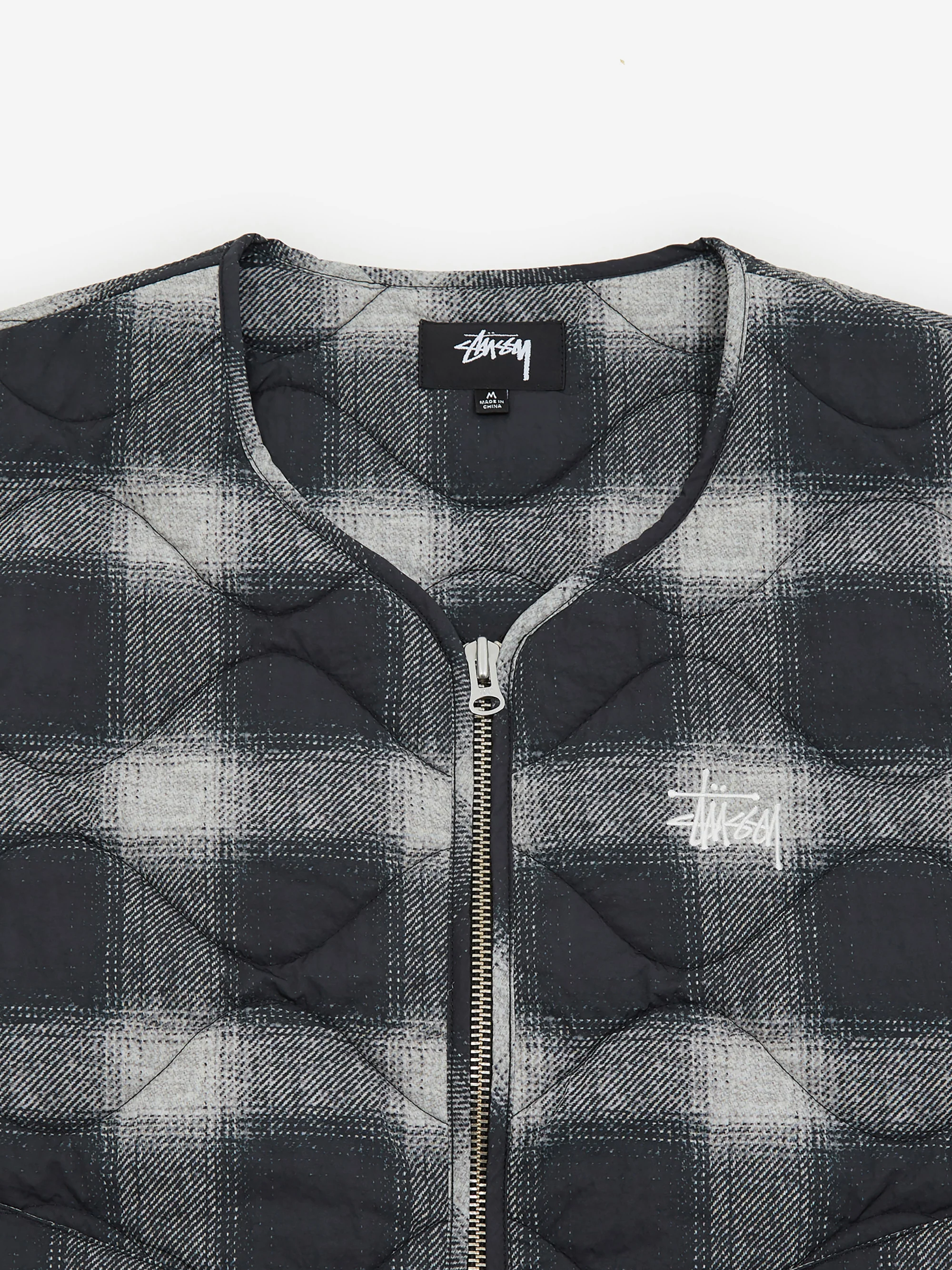 Stussy Plaid Nylon Liner Vest W - Black - Image 5