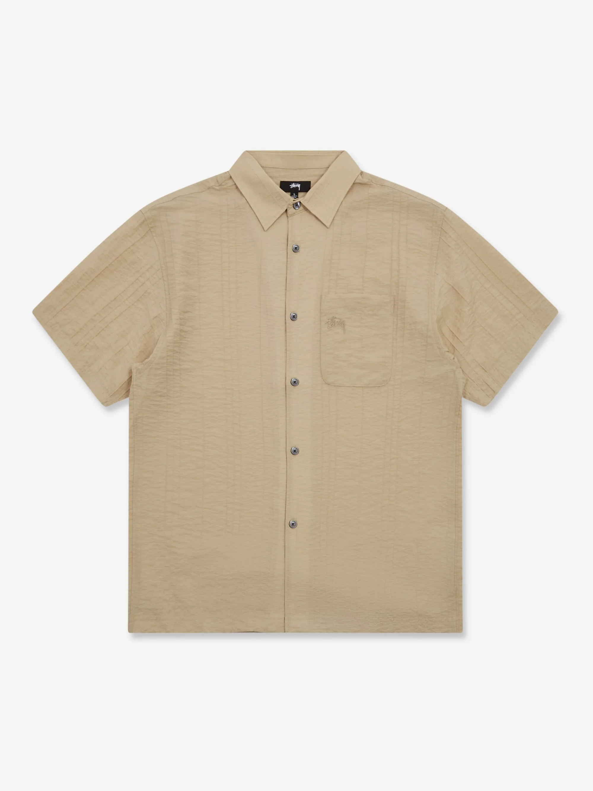 Stussy Pleated Textured Shirt - Tan