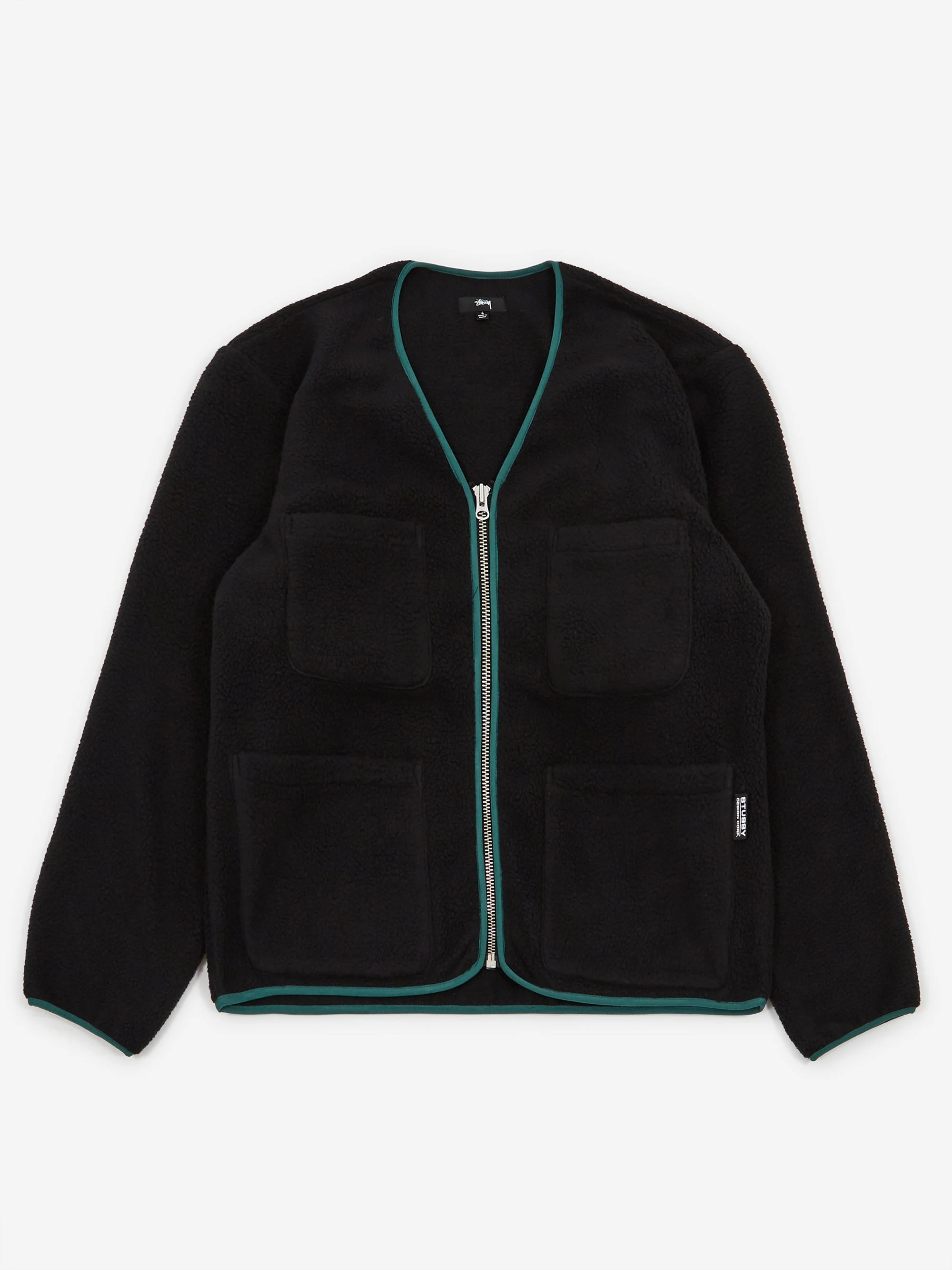 Stussy Polar Fleece Cardigan - Black - Image 2