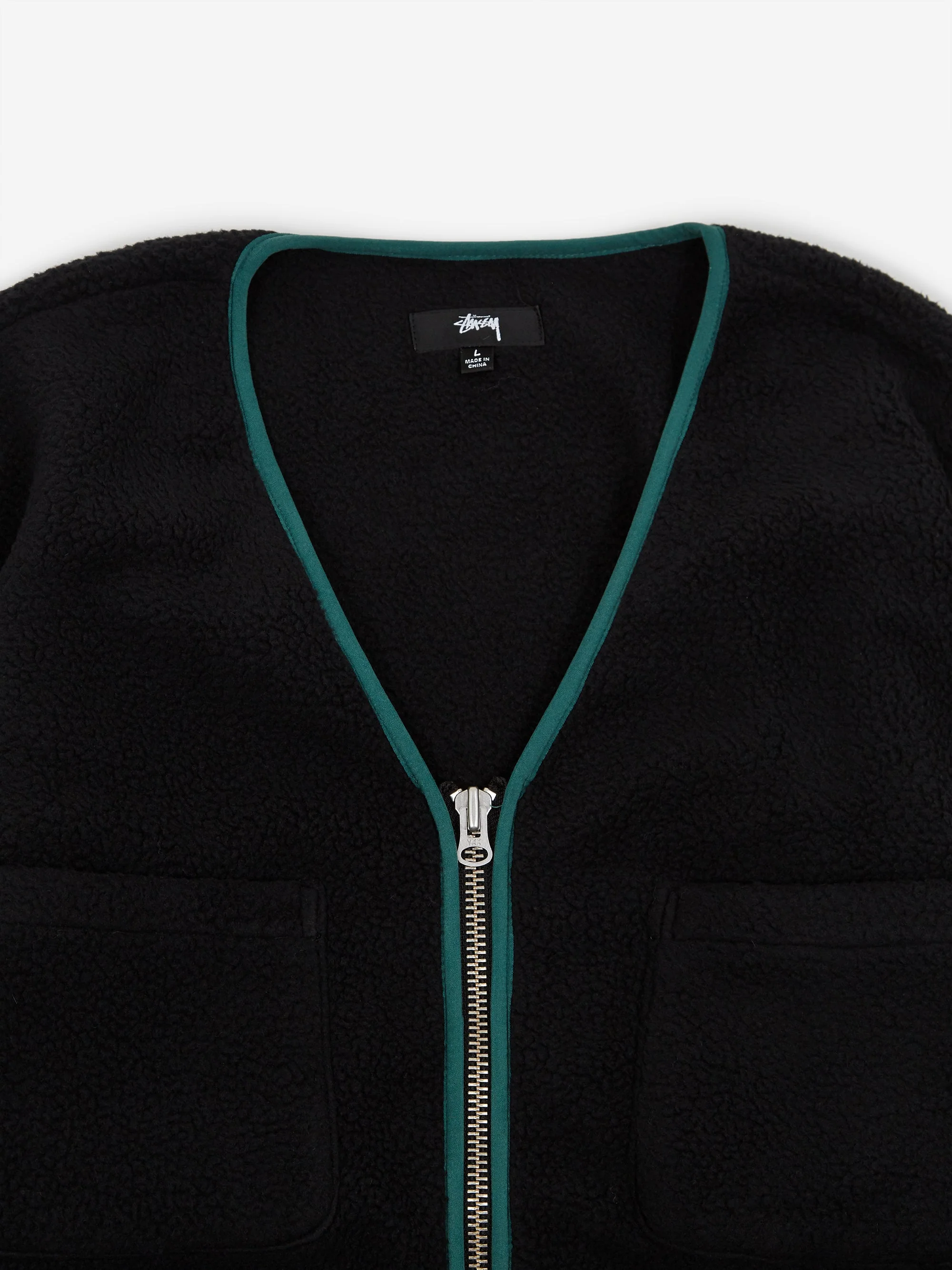 Stussy Polar Fleece Cardigan - Black - Image 3
