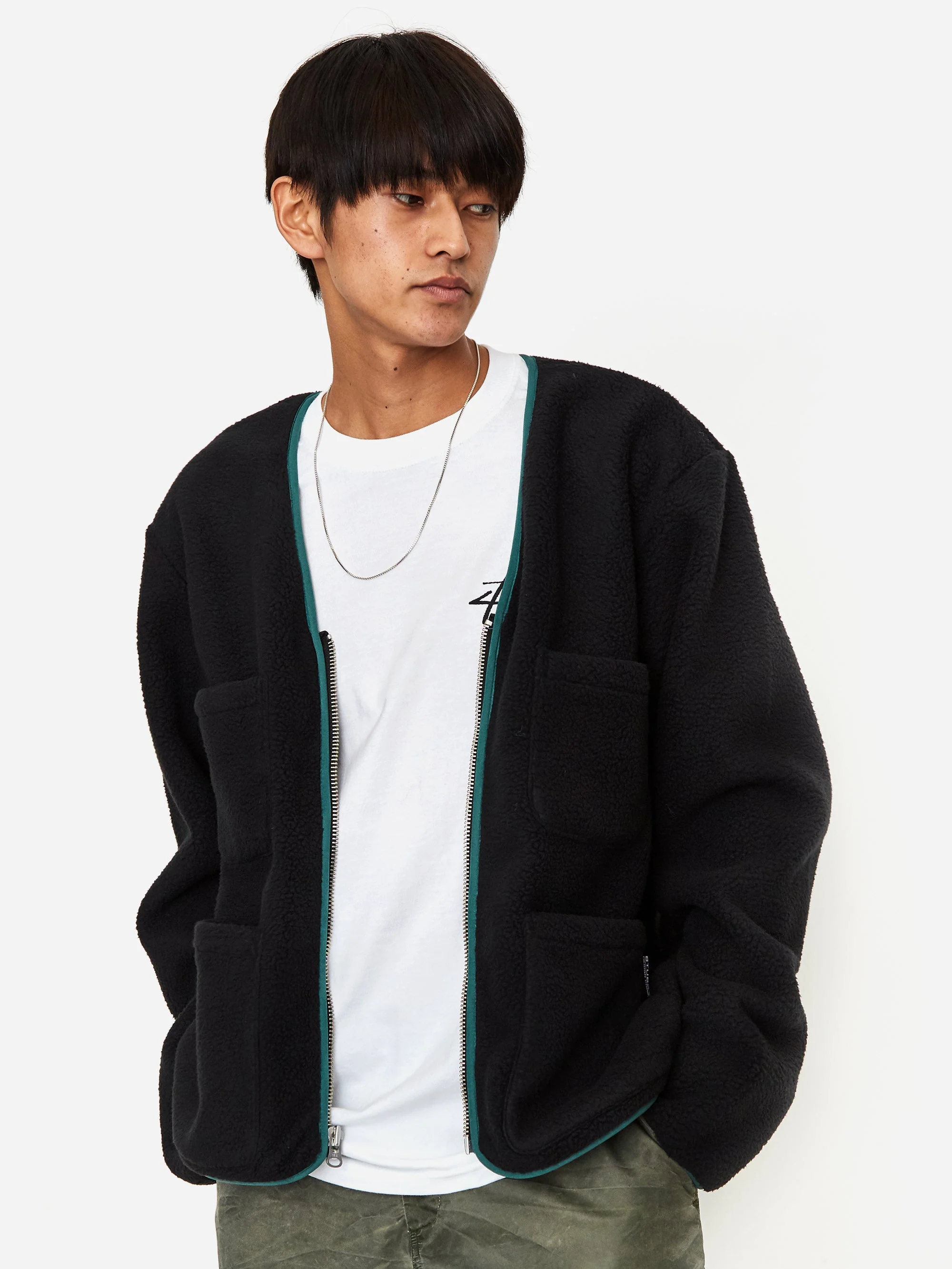 Stussy Polar Fleece Cardigan - Black - Image 5