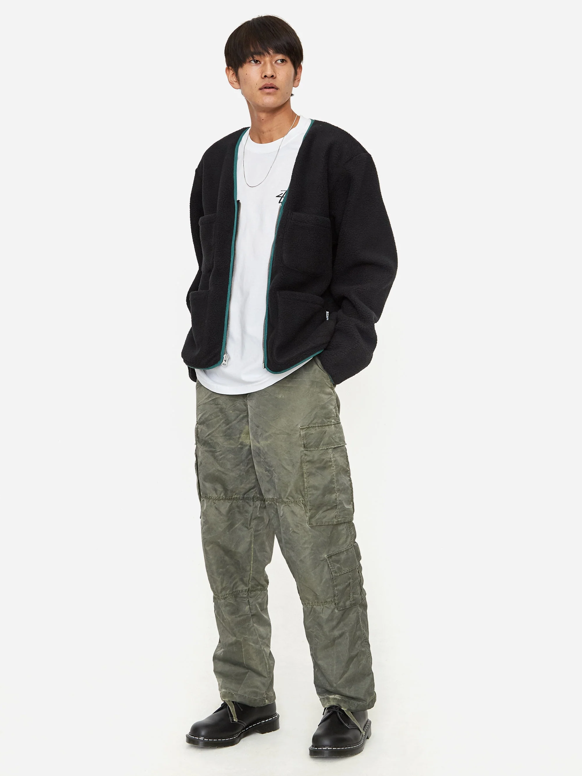 Stussy Polar Fleece Cardigan - Black - Image 6