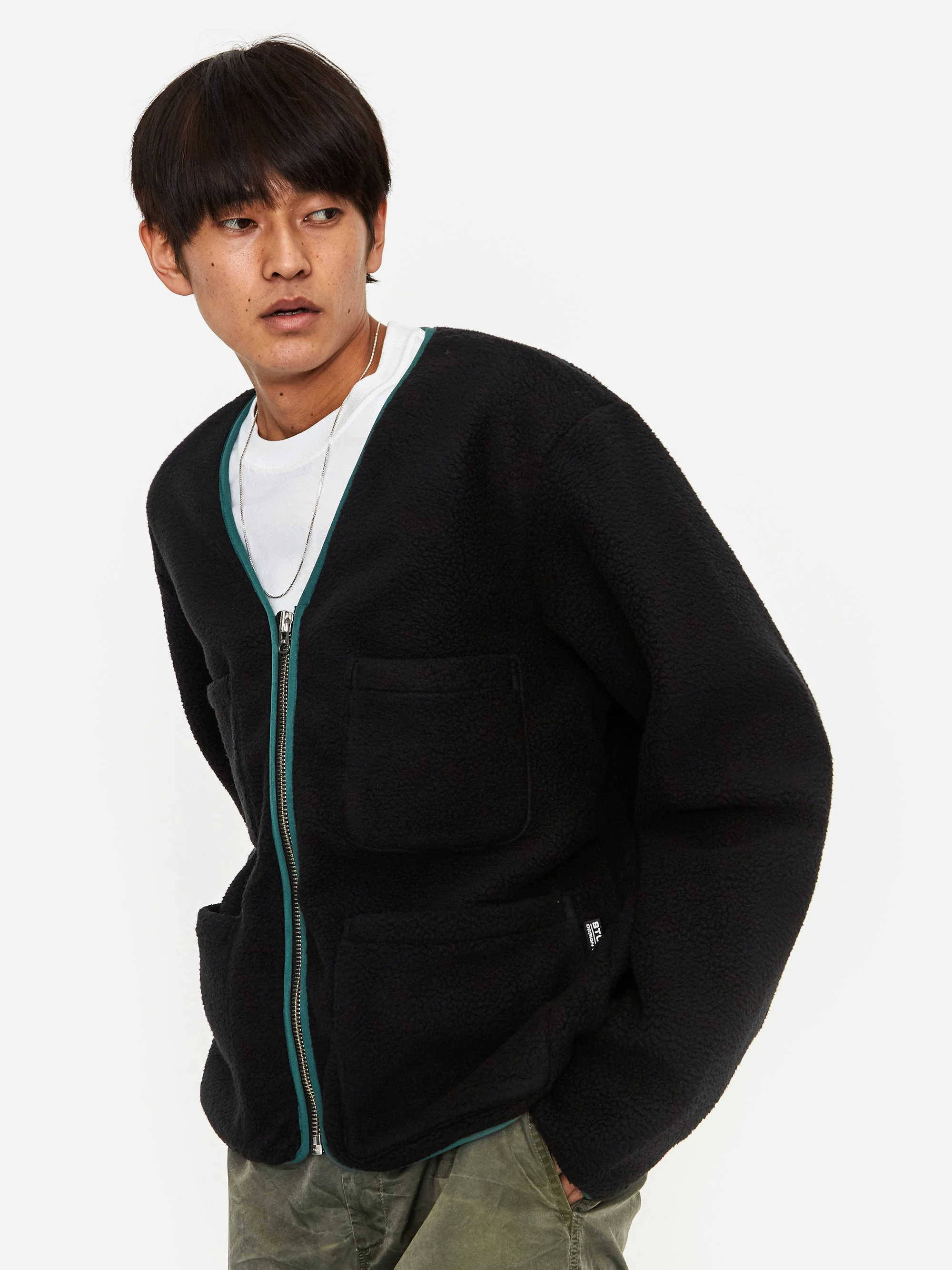 Stussy Polar Fleece Cardigan - Black - Image 7