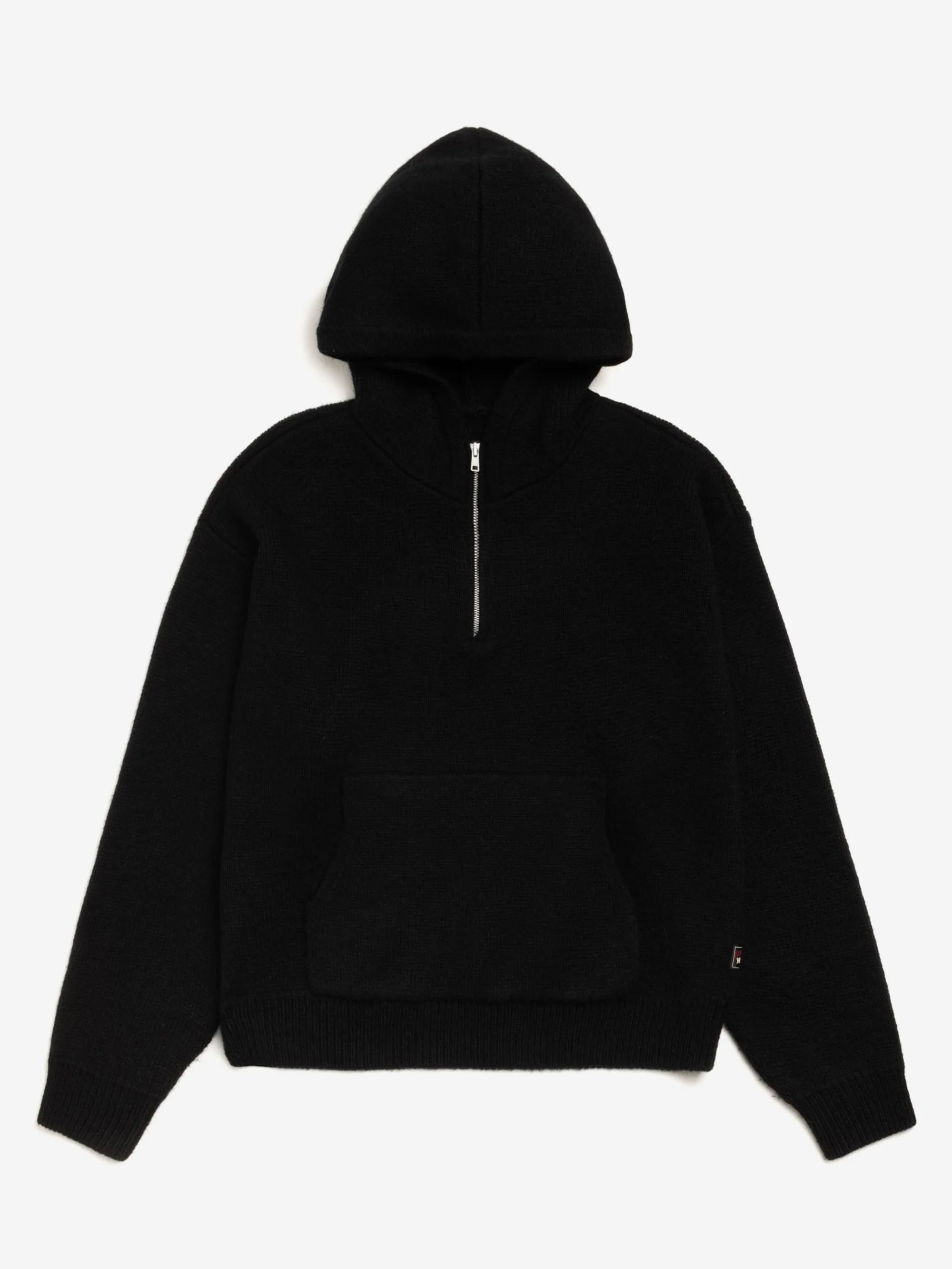 Stussy Quarter Zip Sweater Hood - Black