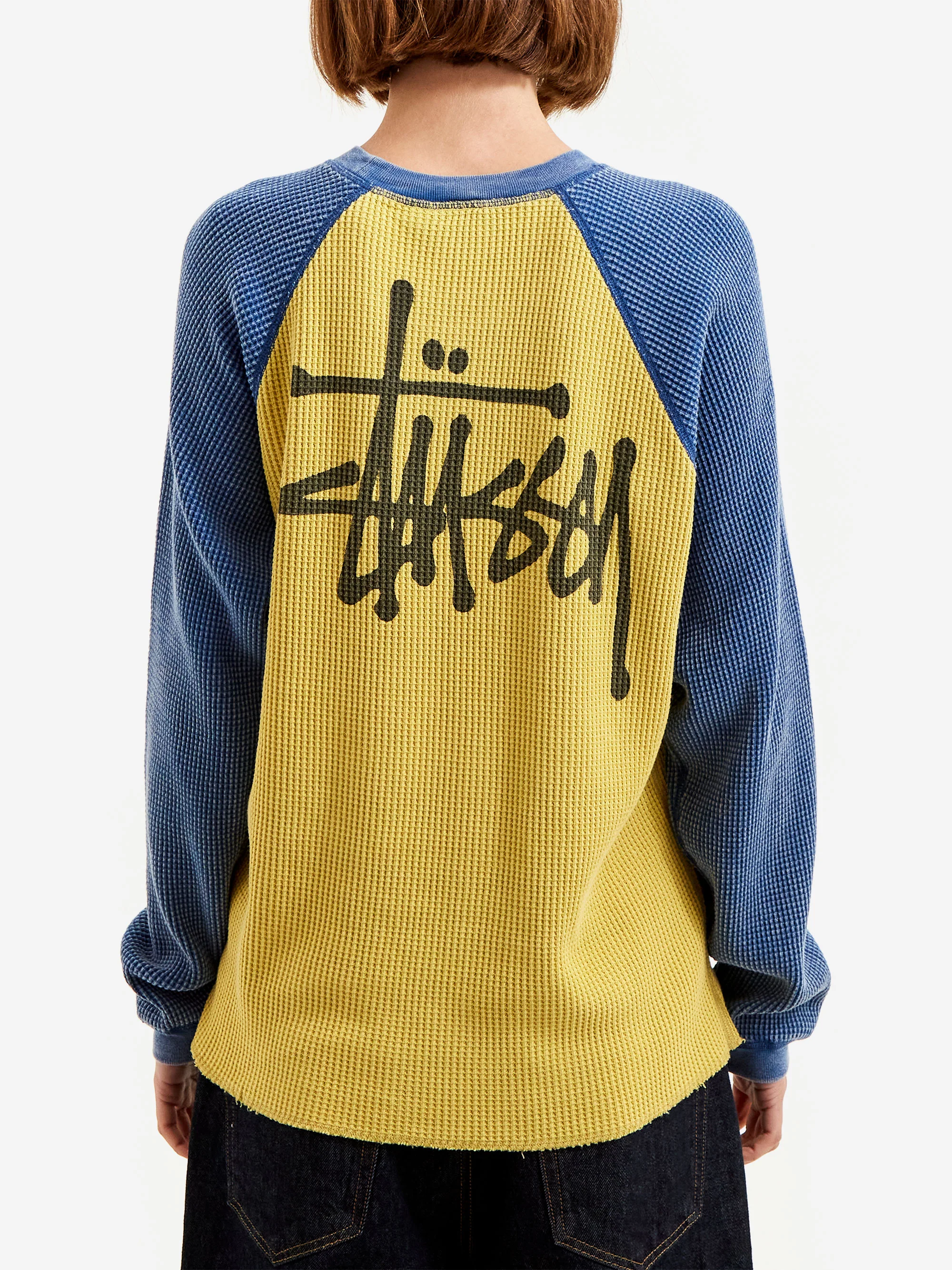 Stussy Raglan Thermal 2 Tone W - Yellow - Image 3