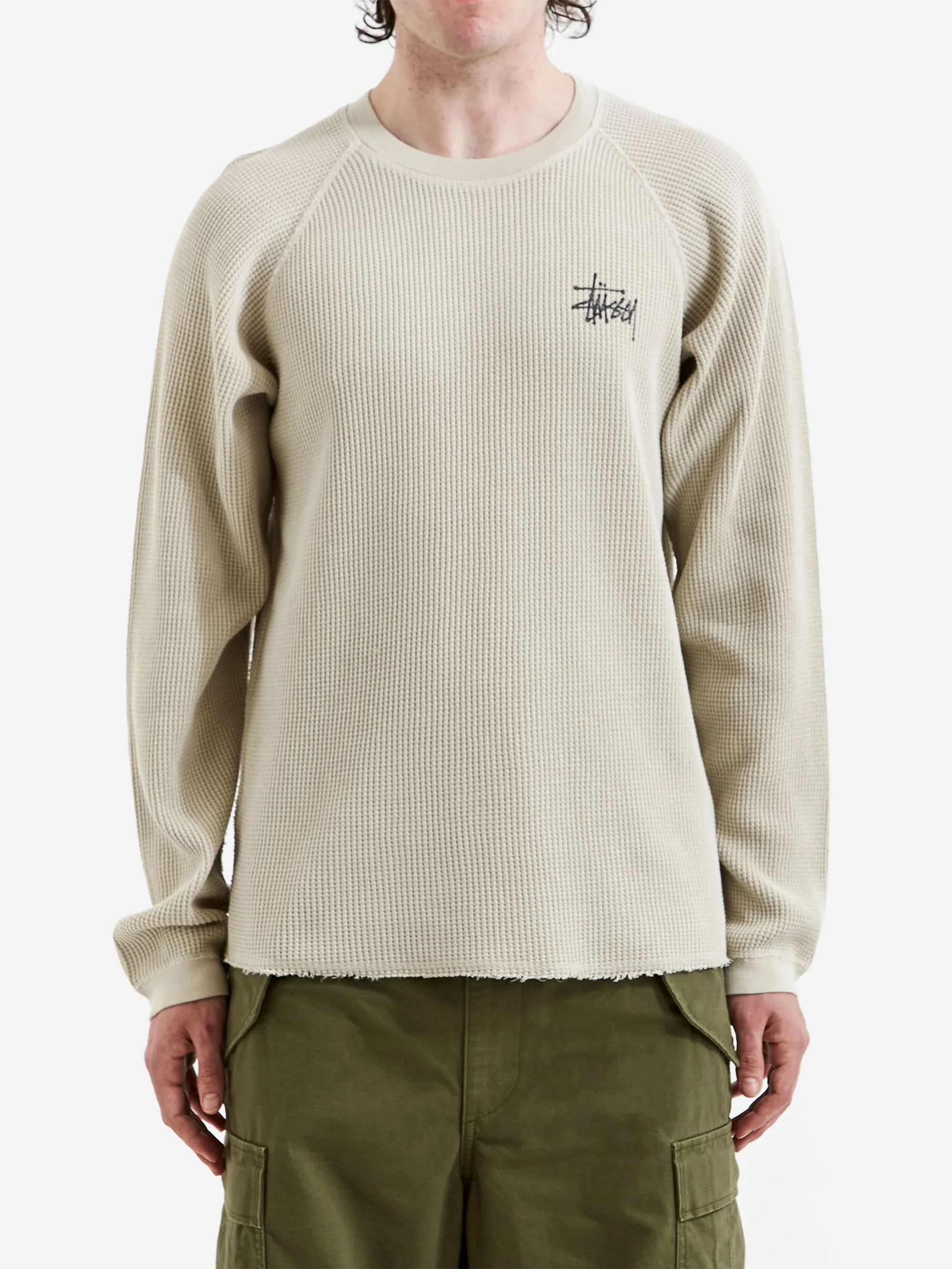 Stussy Raglan Thermal Basic Stock - Bone - Image 2