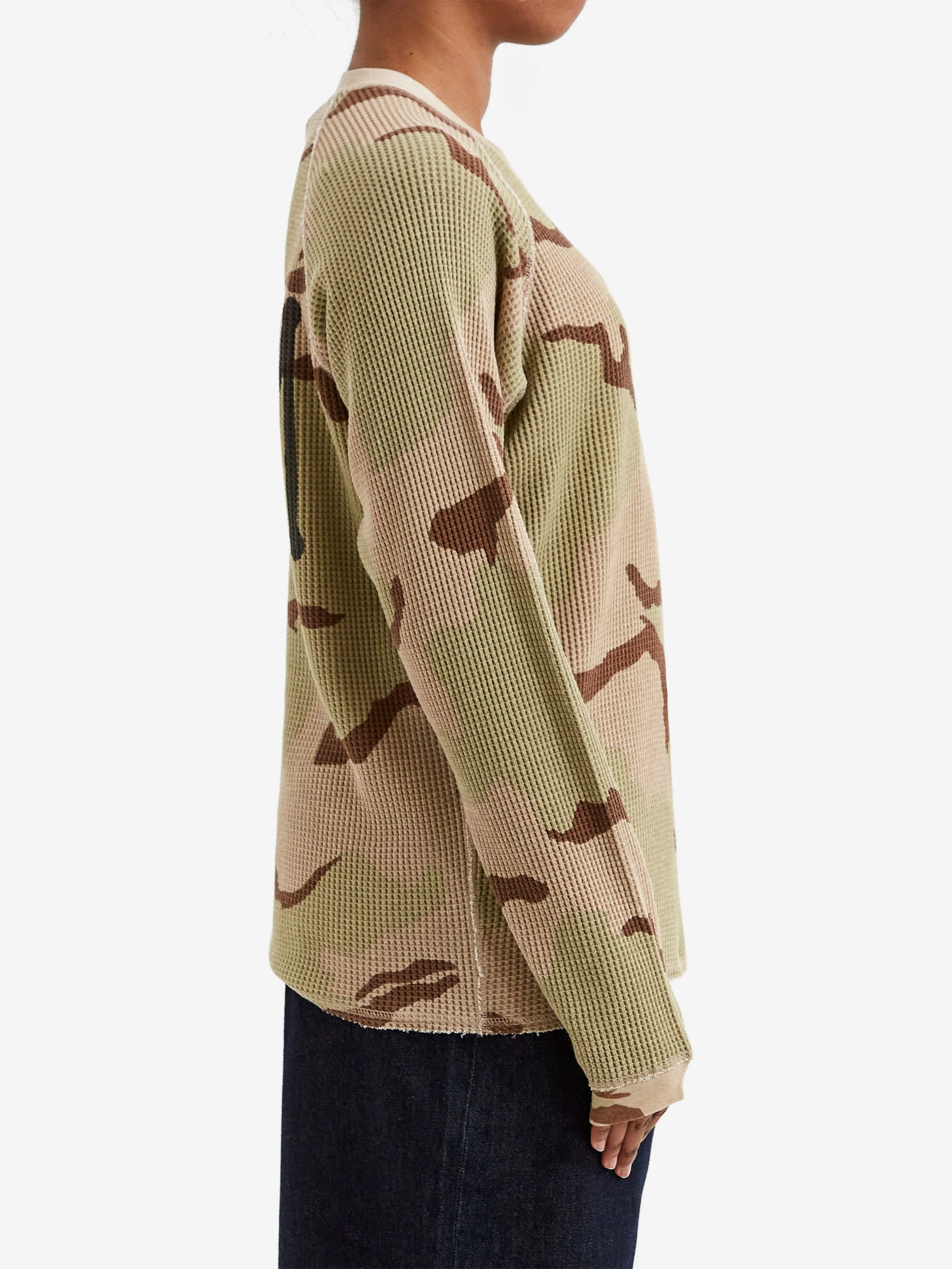 Stussy Raglan Thermal Basic Stock W - Sand Camo - Image 2