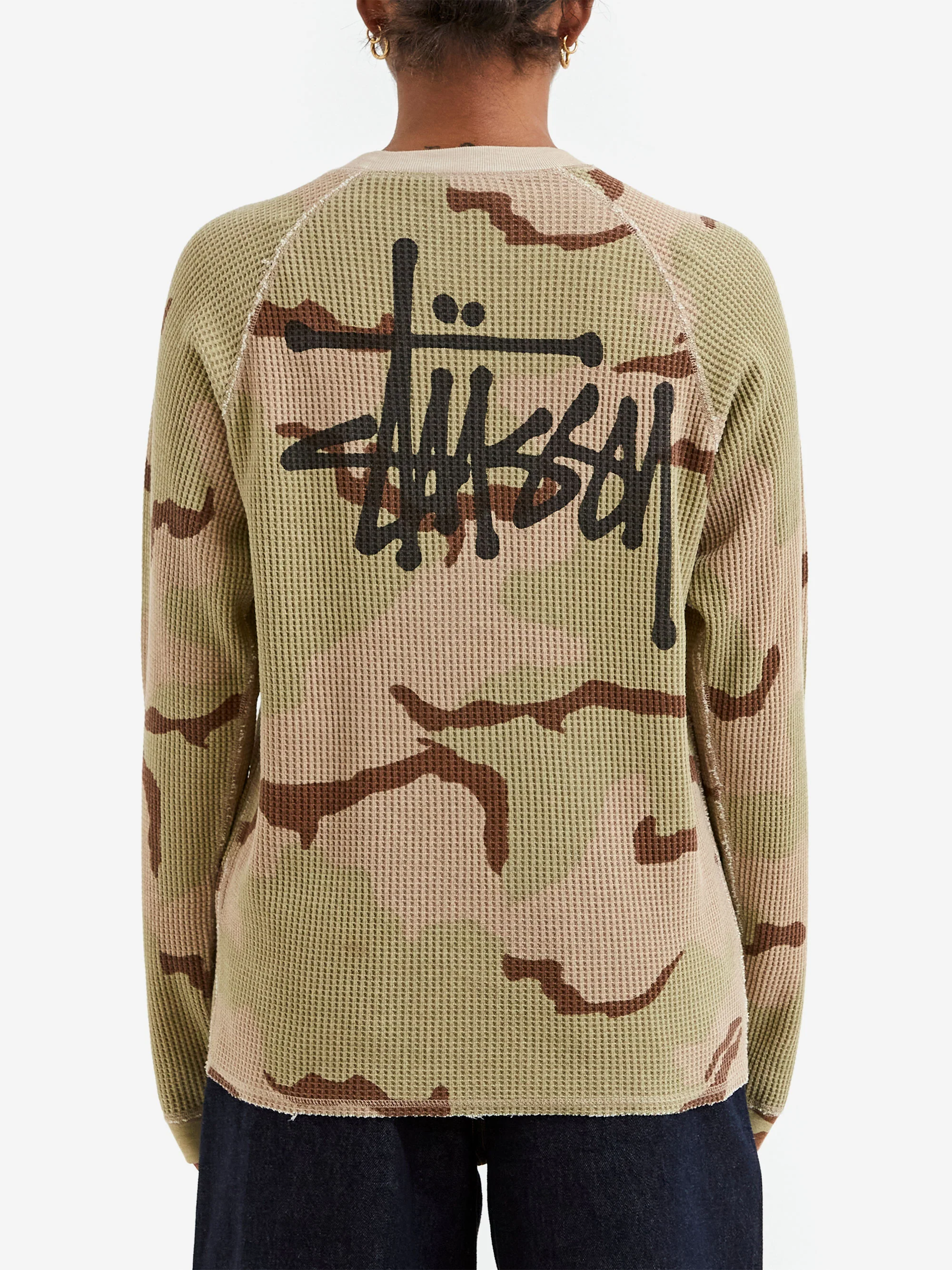 Stussy Raglan Thermal Basic Stock W - Sand Camo - Image 3