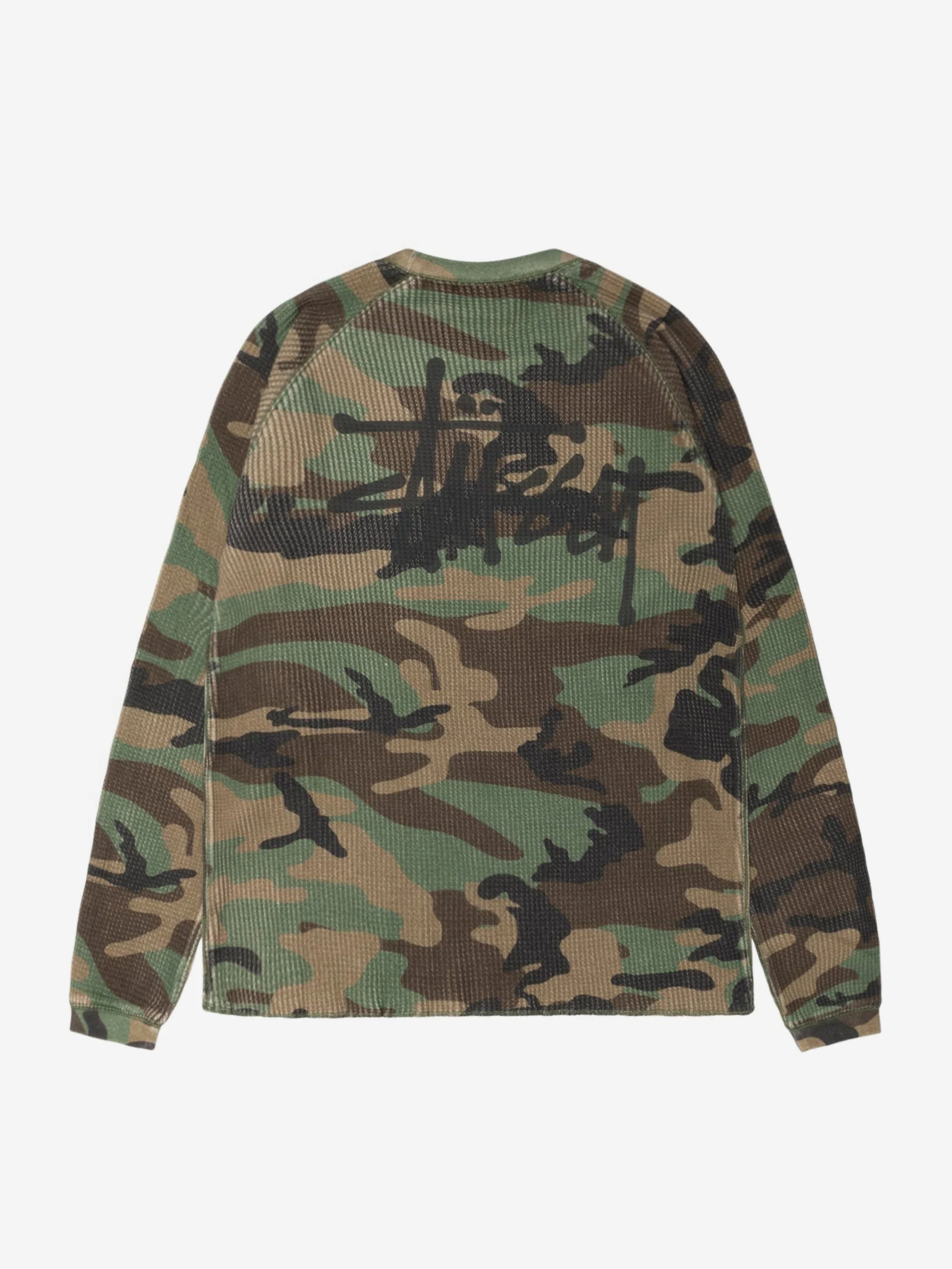 Stussy Raglan Thermal Basic Stock W - Woodland Camo - Image 2