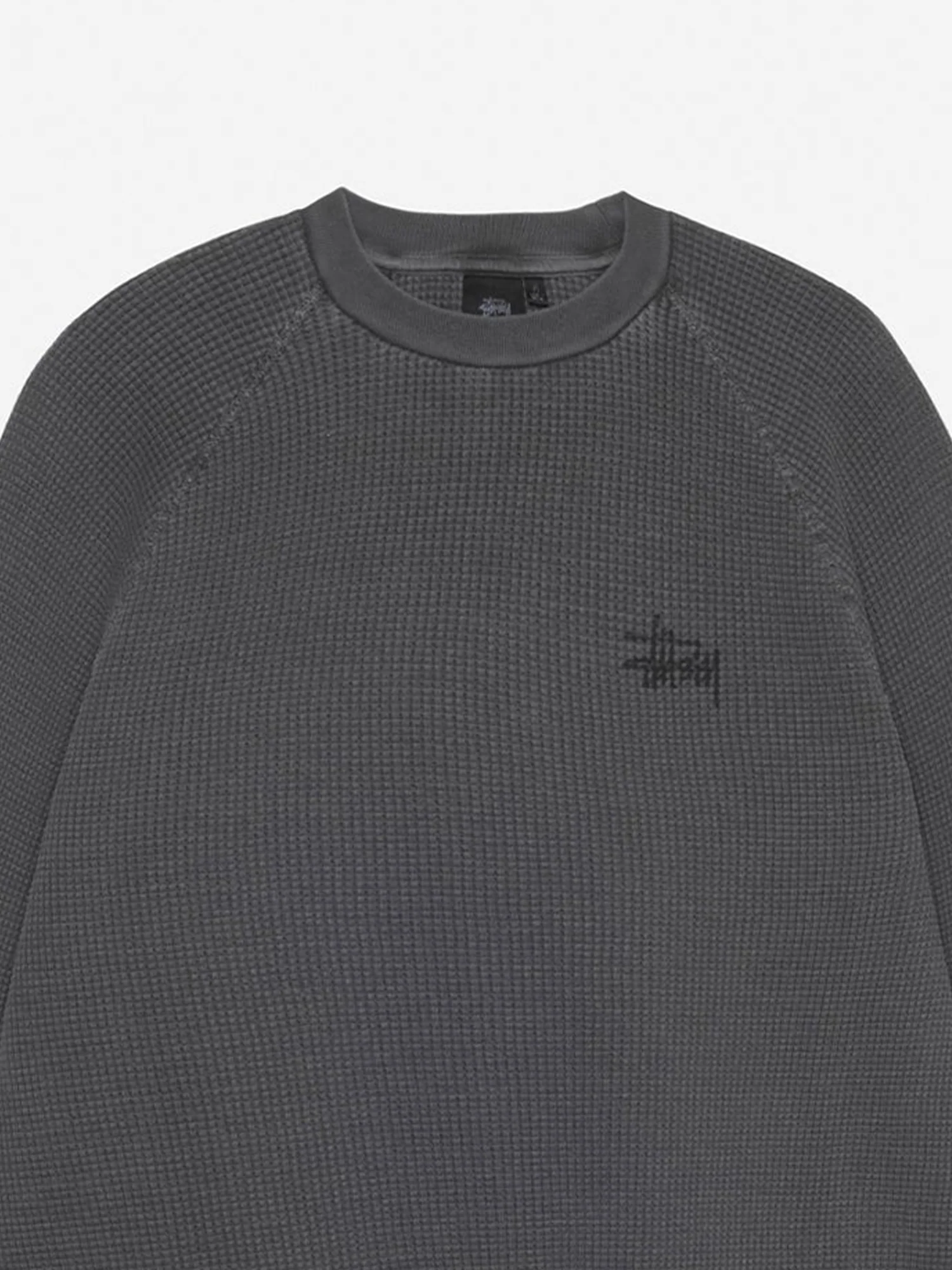 Stussy Raglan Thermal Basic Stock - Washed Black - Image 3