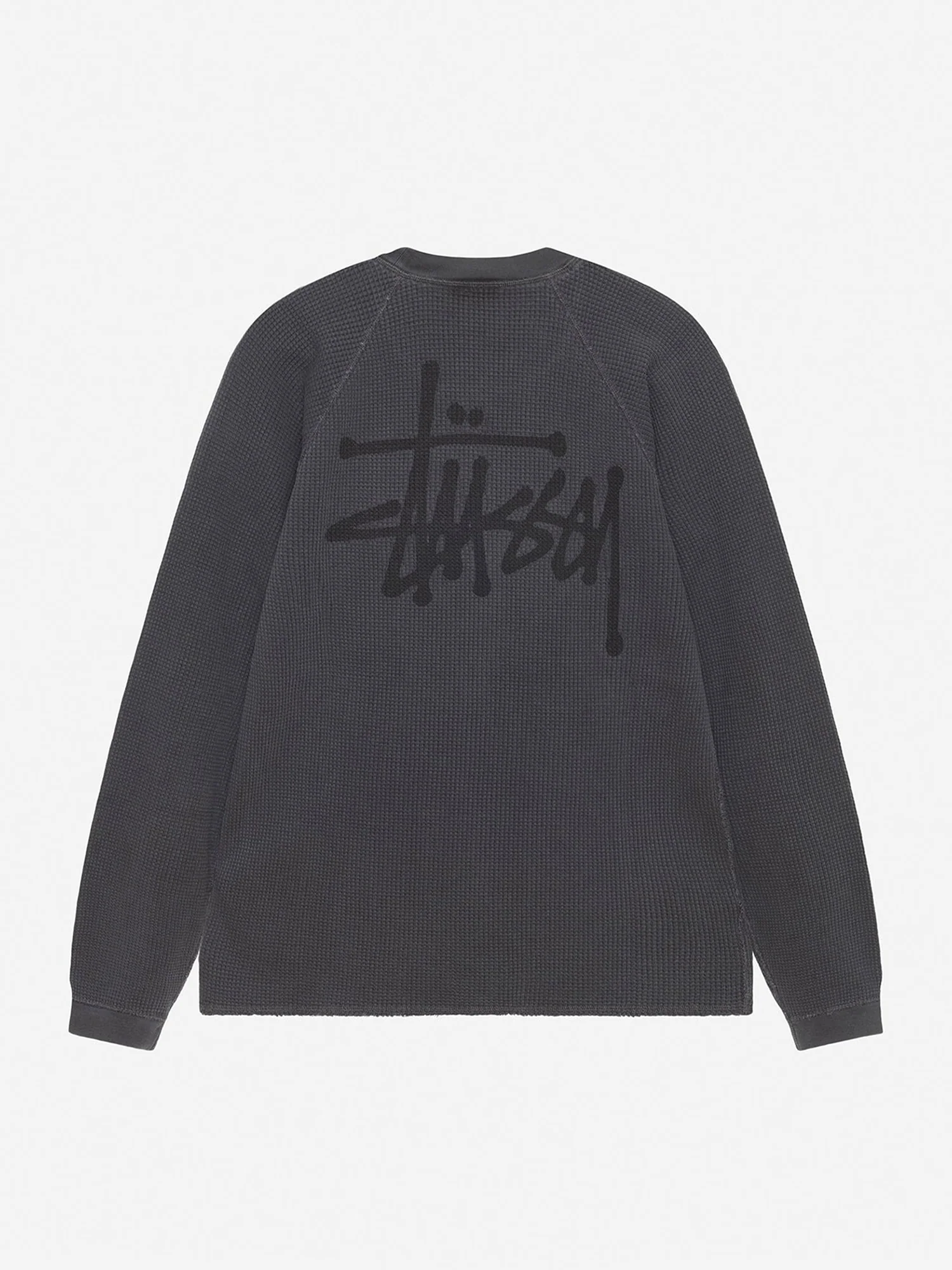 Stussy Raglan Thermal Basic Stock - Washed Black - Image 4