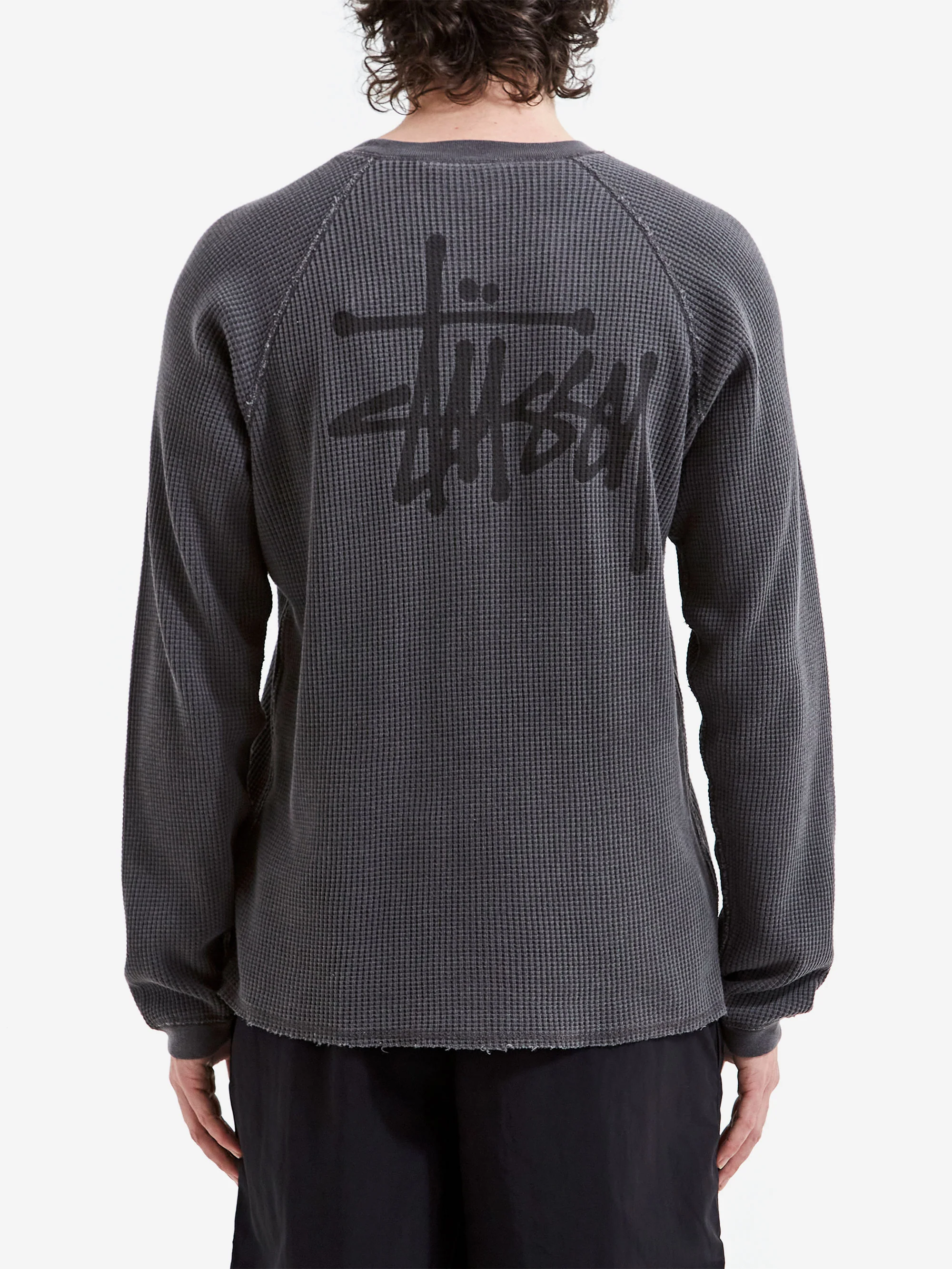 Stussy Raglan Thermal Basic Stock - Washed Black - Image 6