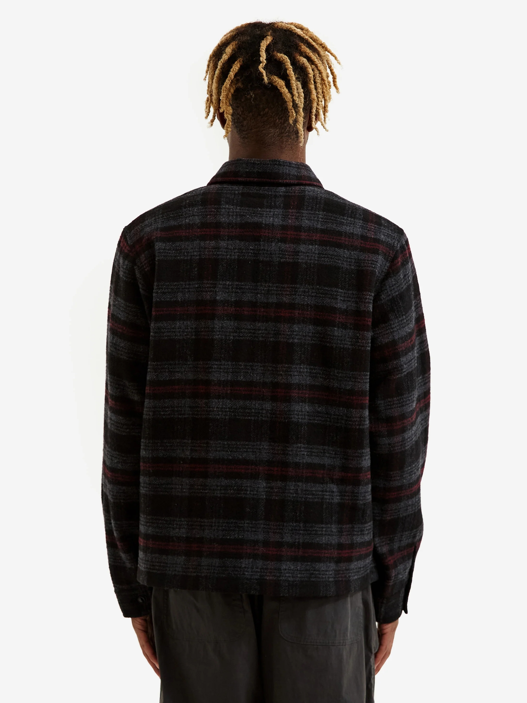 Stussy Reed Wool Plaid Zip Shirt - Black - Image 10