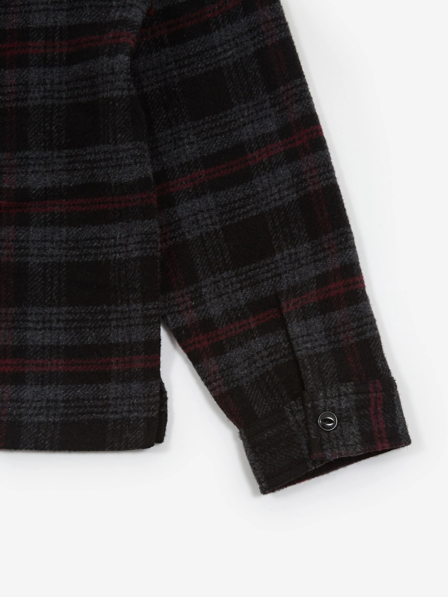 Stussy Reed Wool Plaid Zip Shirt - Black - Image 6