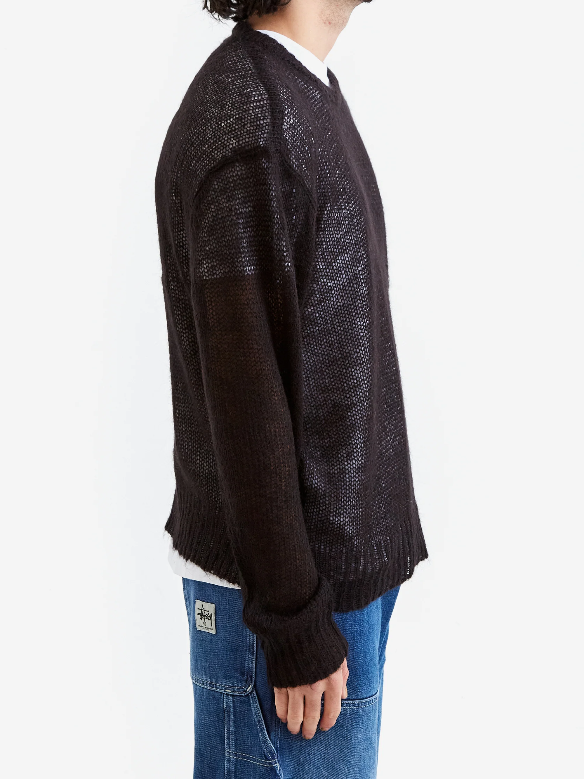 Stussy S Loose Knit Sweater - Black - Image 5