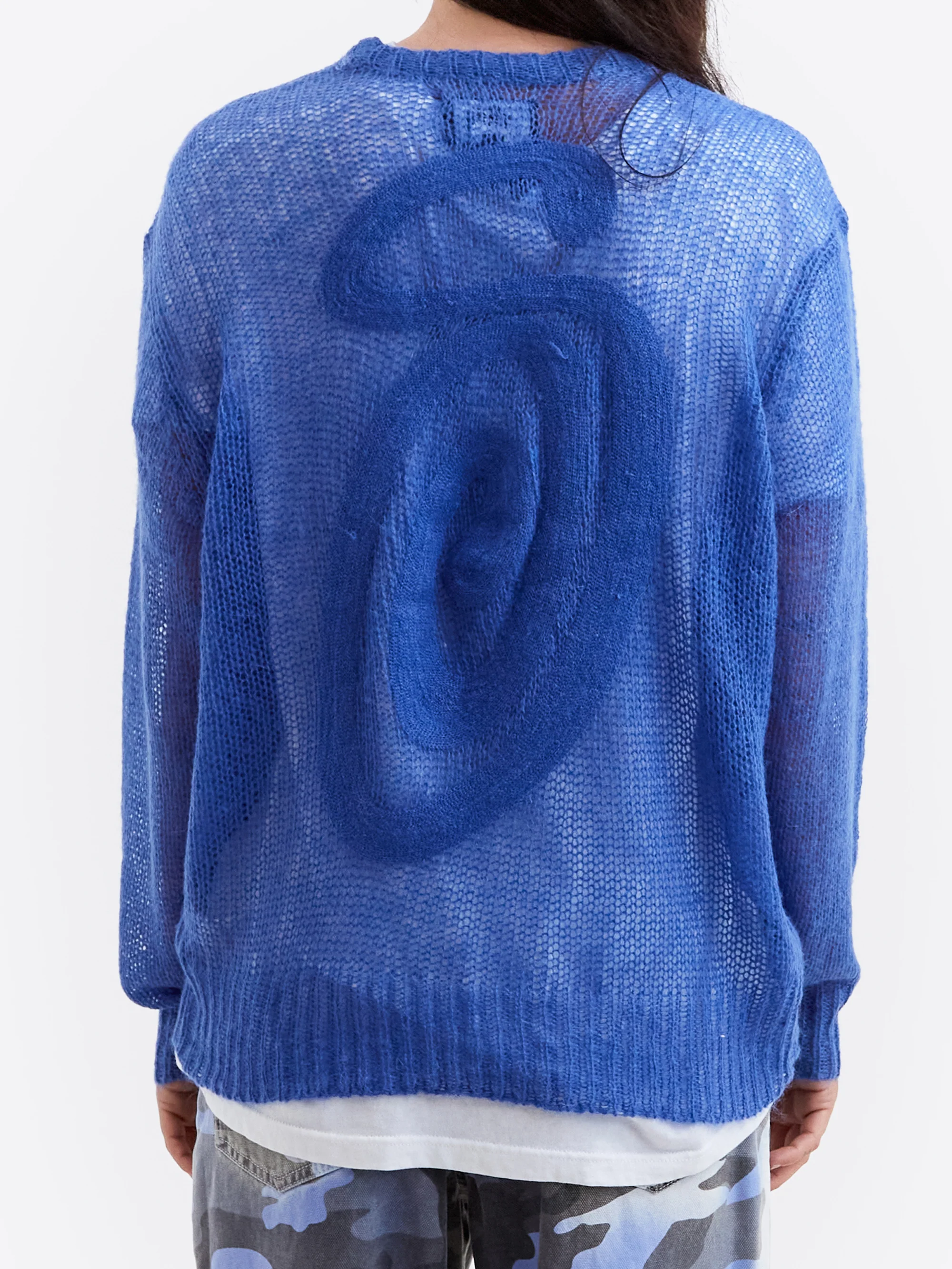 Stussy S Loose Knit Sweater - Blue - Image 2