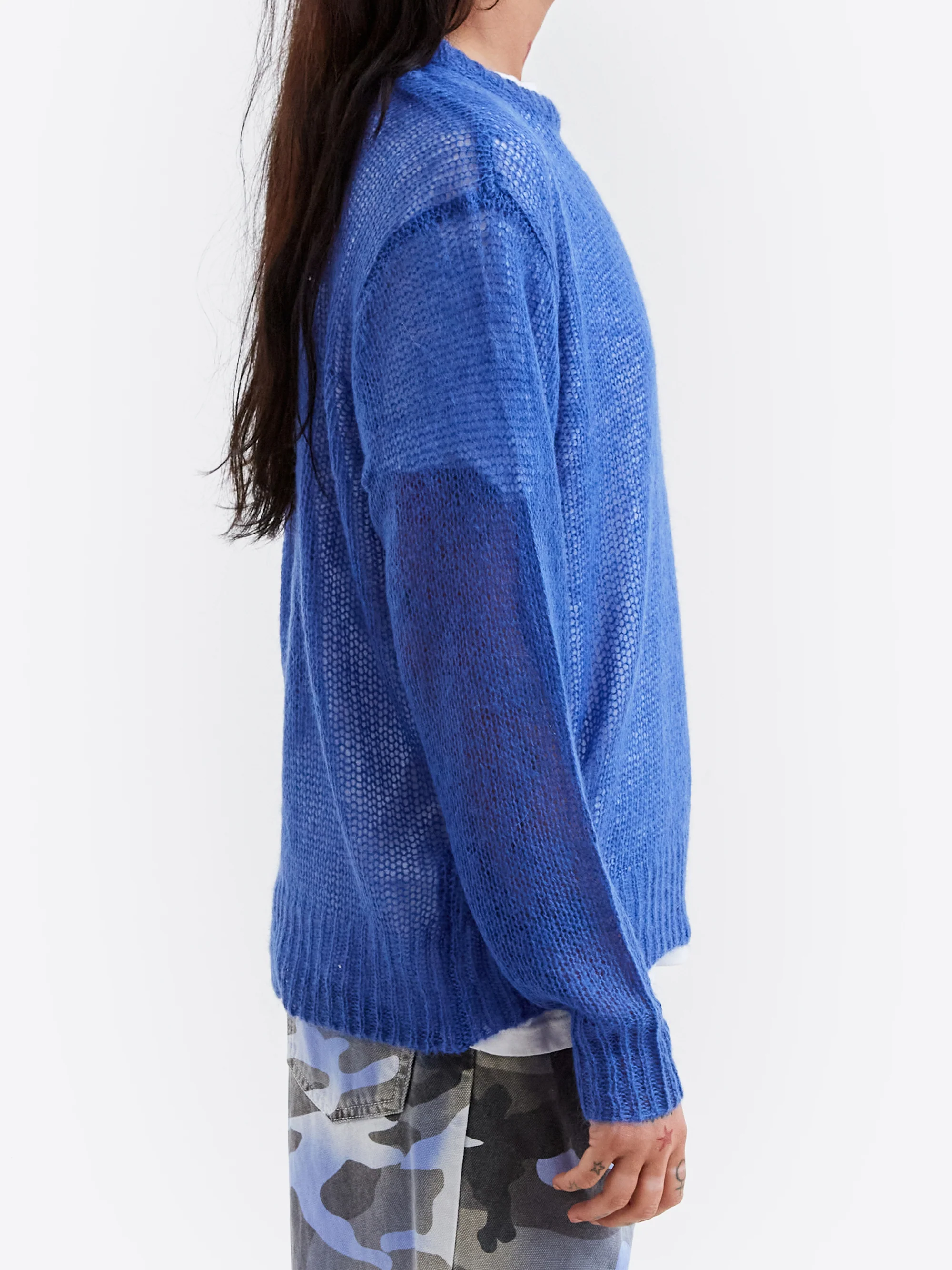 Stussy S Loose Knit Sweater - Blue - Image 3