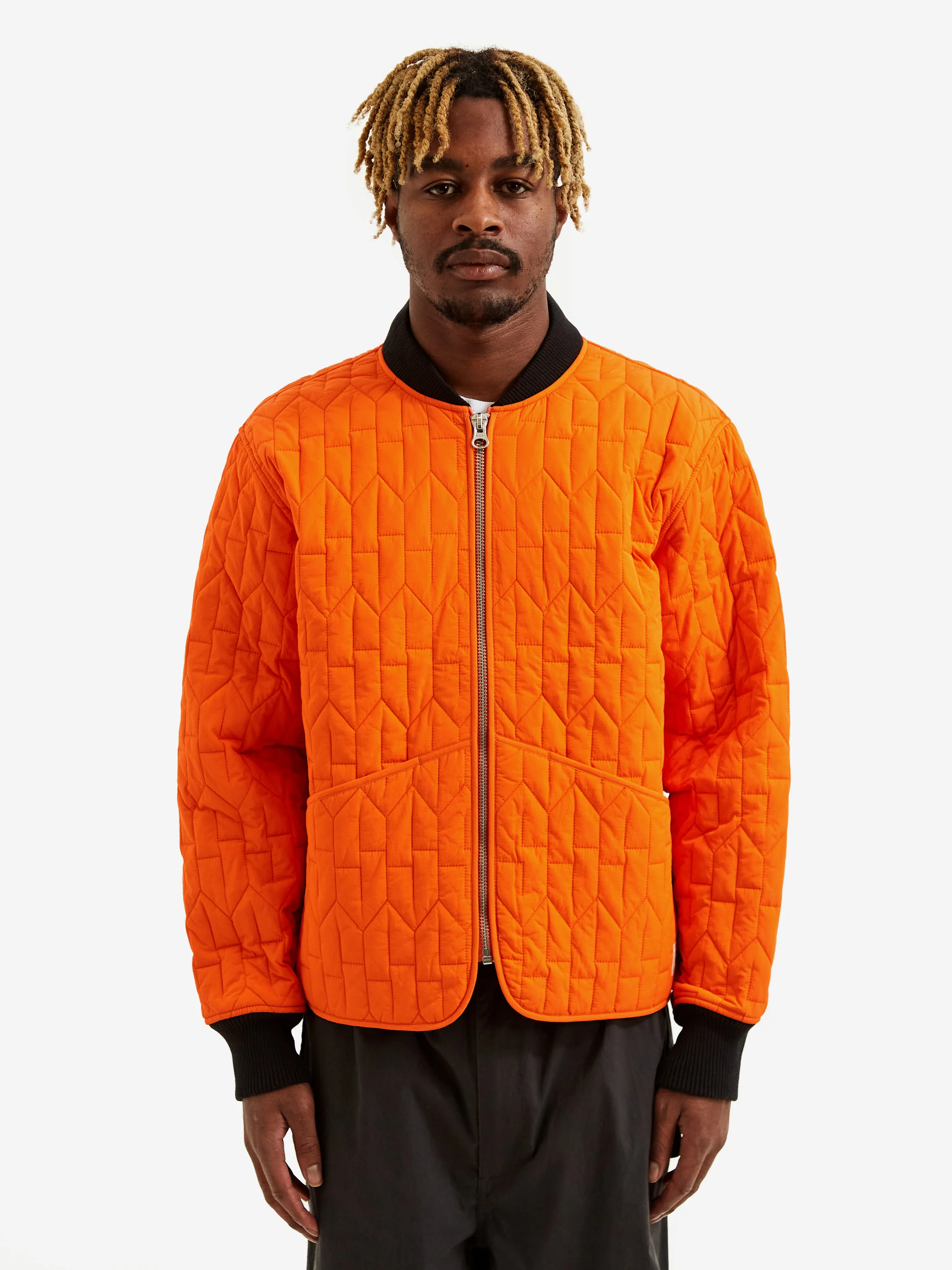 Stussy S Quilted Liner Jacket - Orange - Image 2
