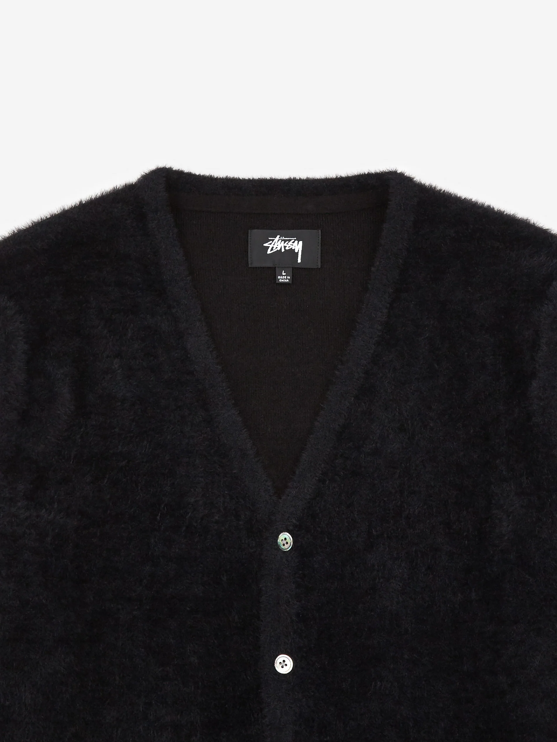 Stussy Shaggy Cardigan - Black - Image 3