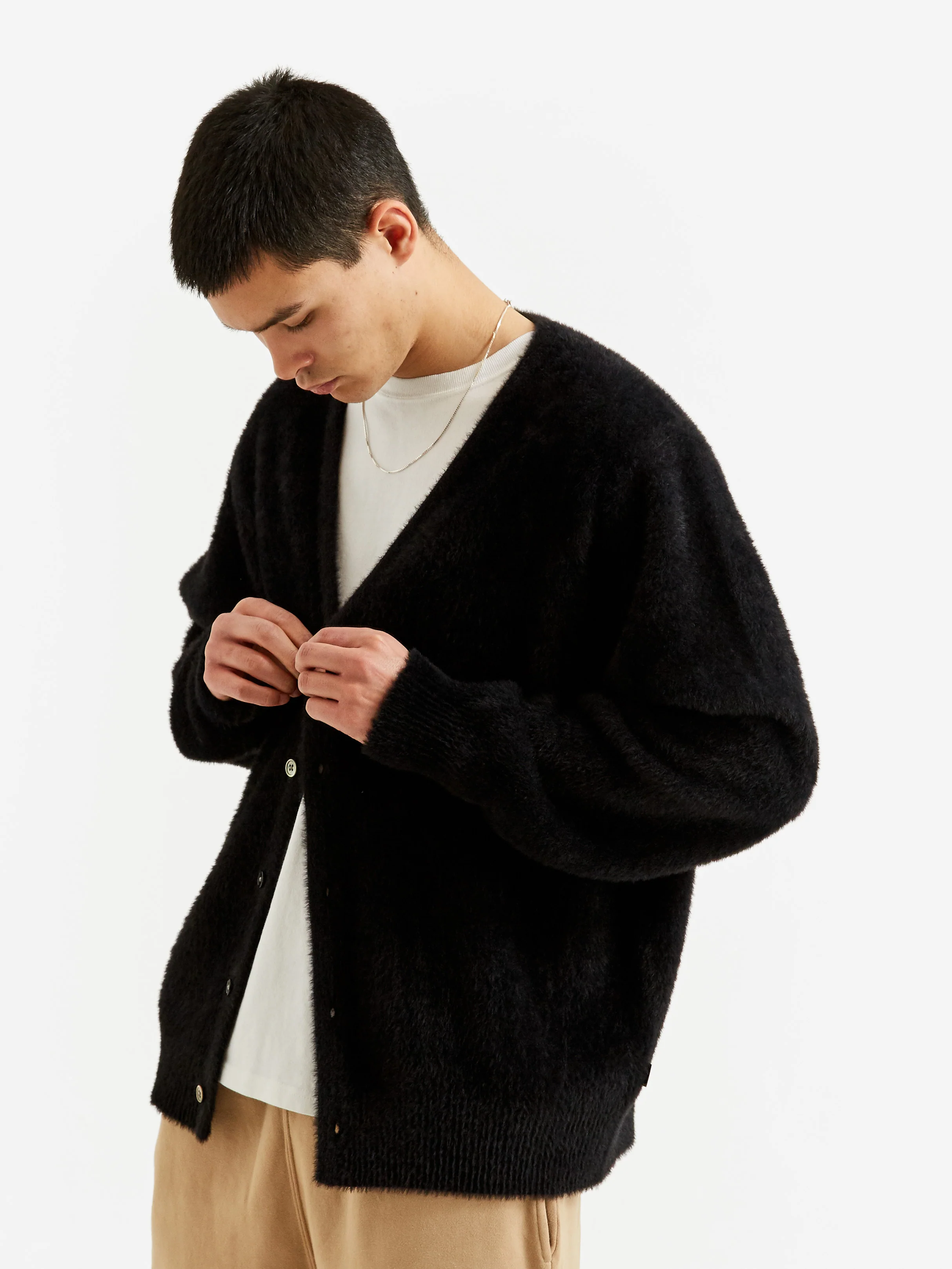 Stussy Shaggy Cardigan - Black - Image 7